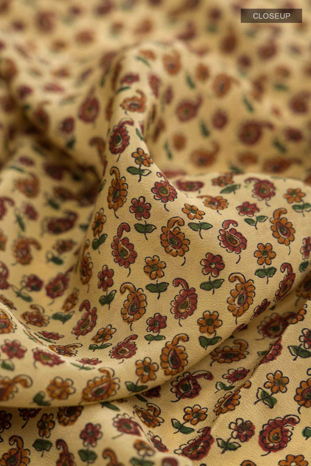 Beige Mysore Crepe Saree