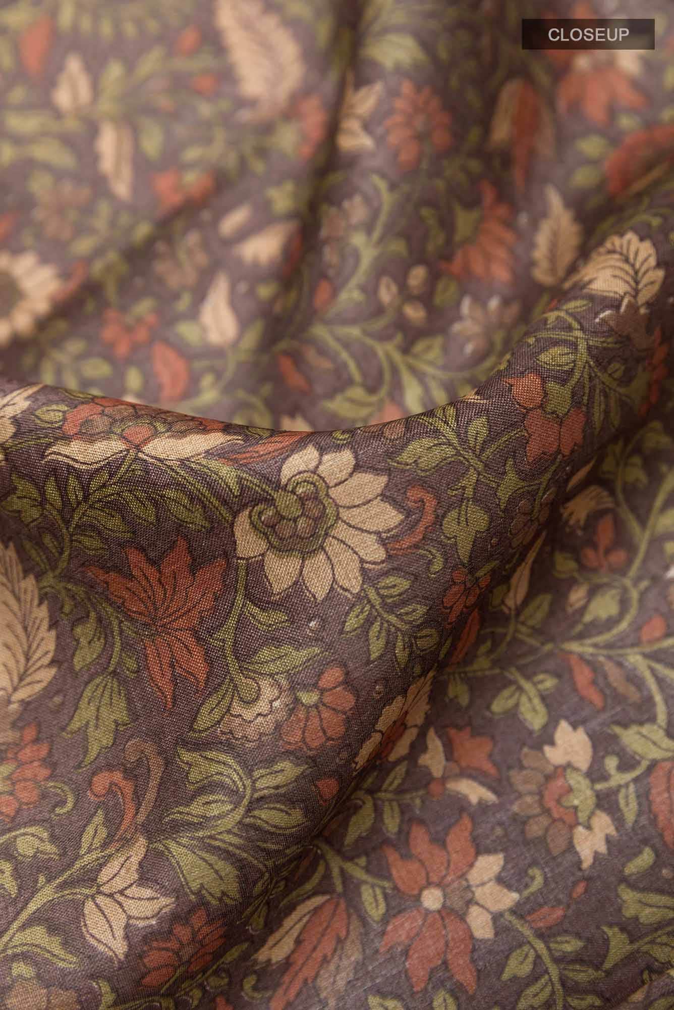 Brown Tussar Saree