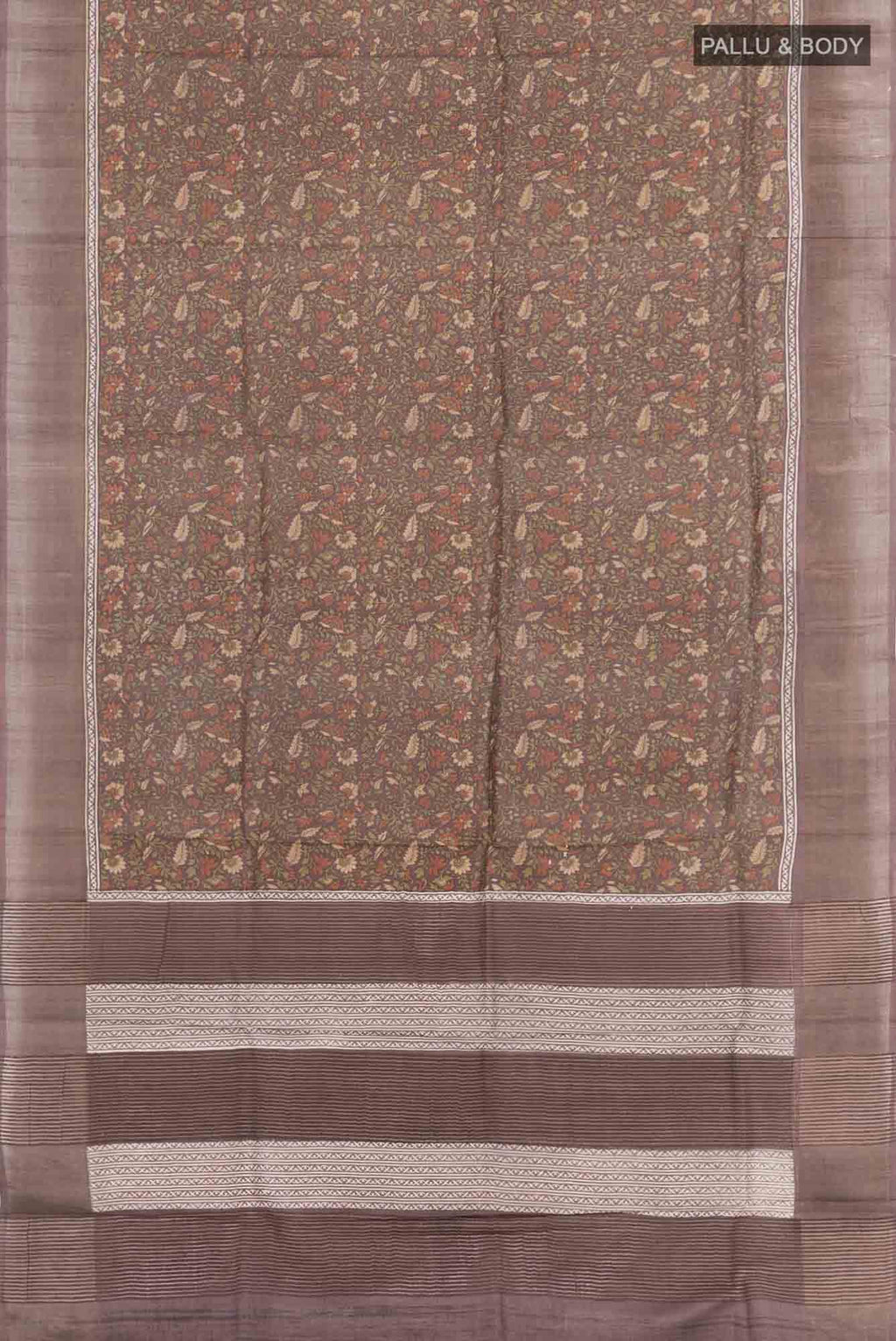 Brown Tussar Saree
