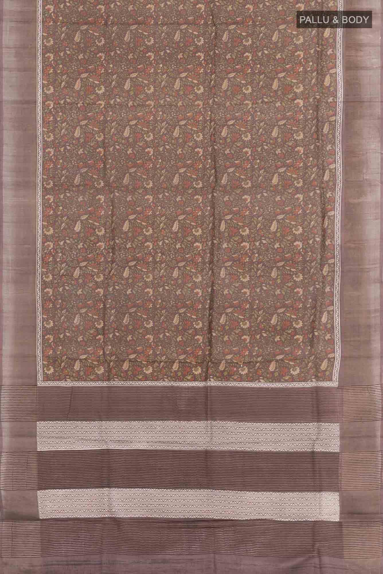 Brown Tussar Saree