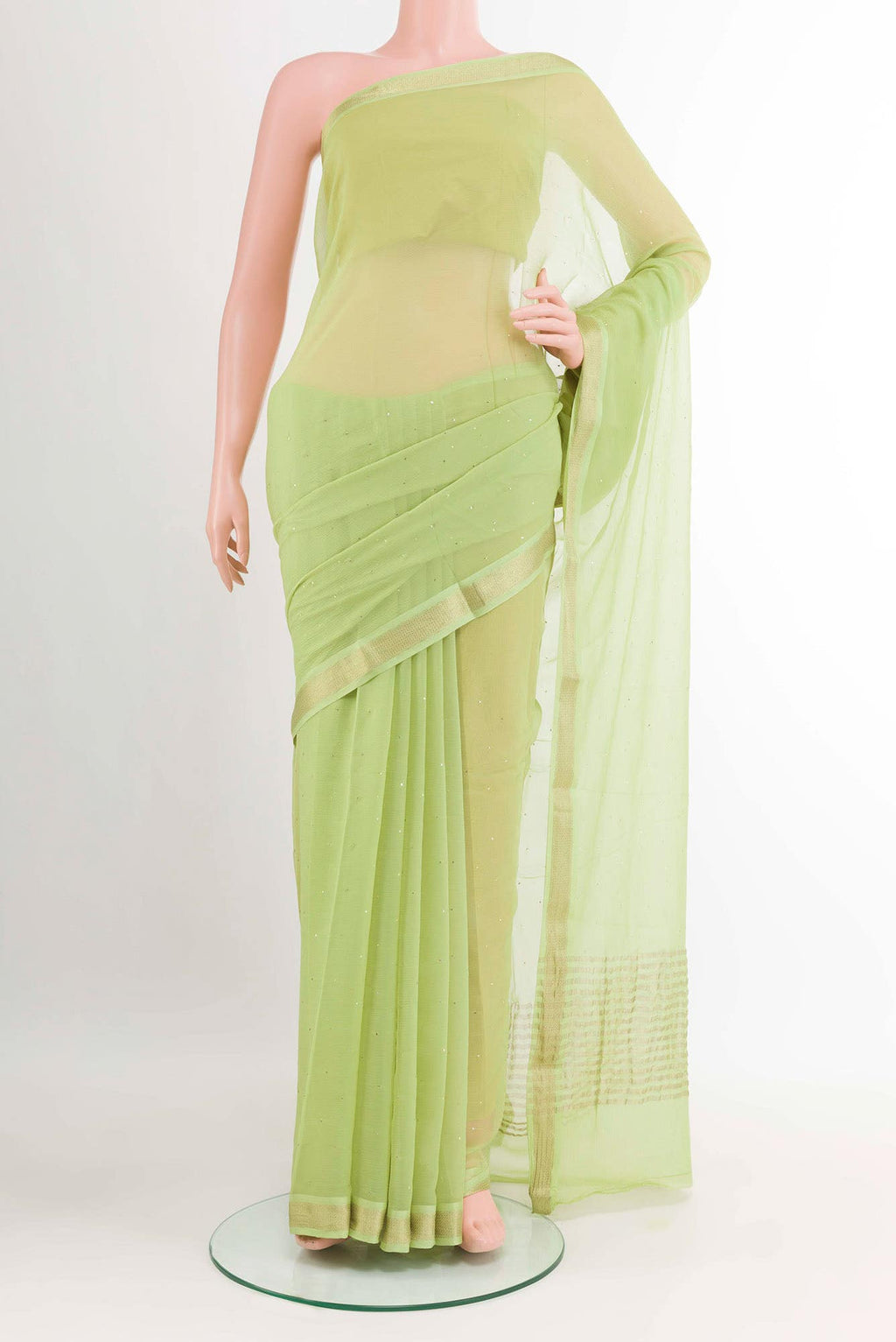 Green Chiffon Saree