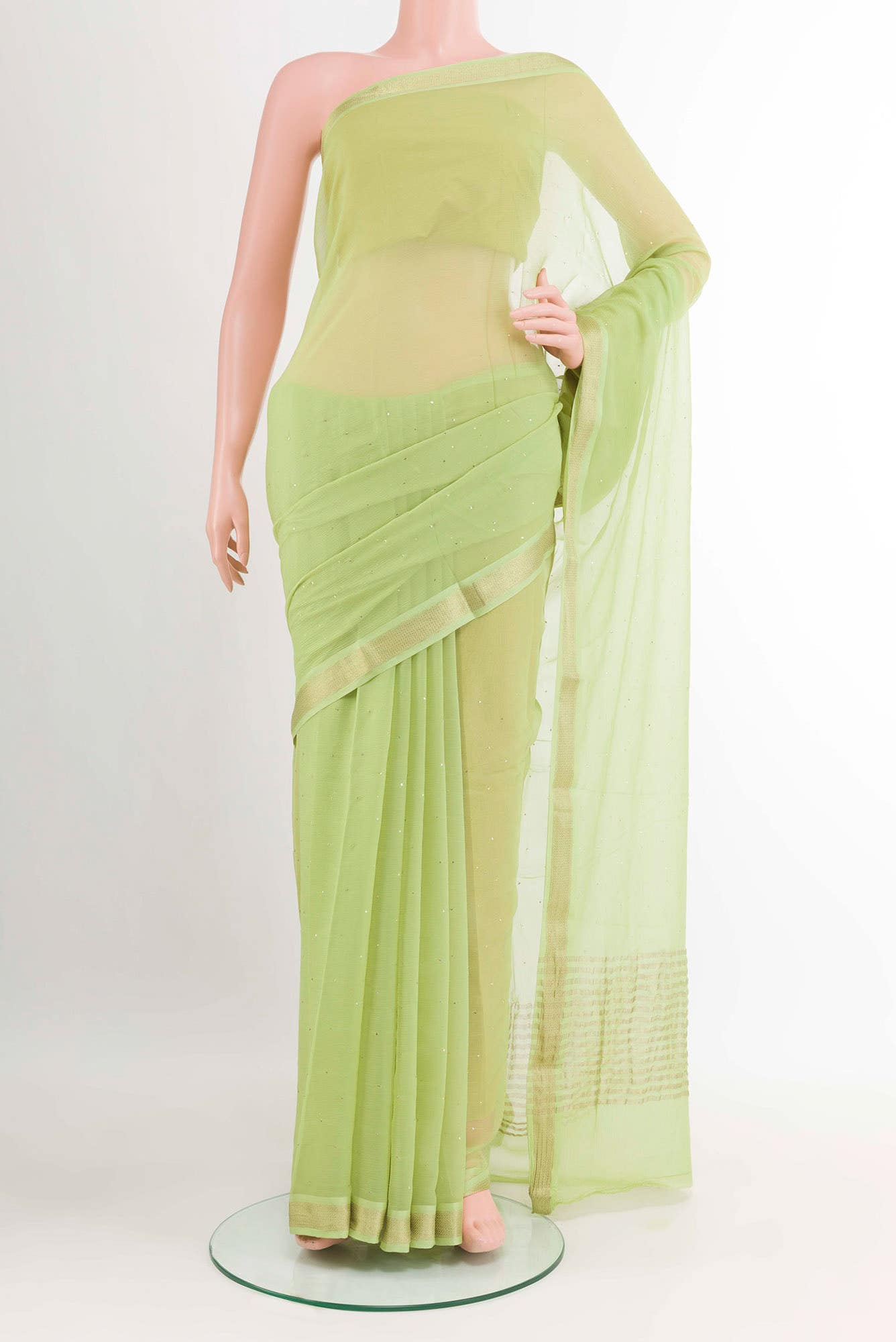 Green Chiffon Saree
