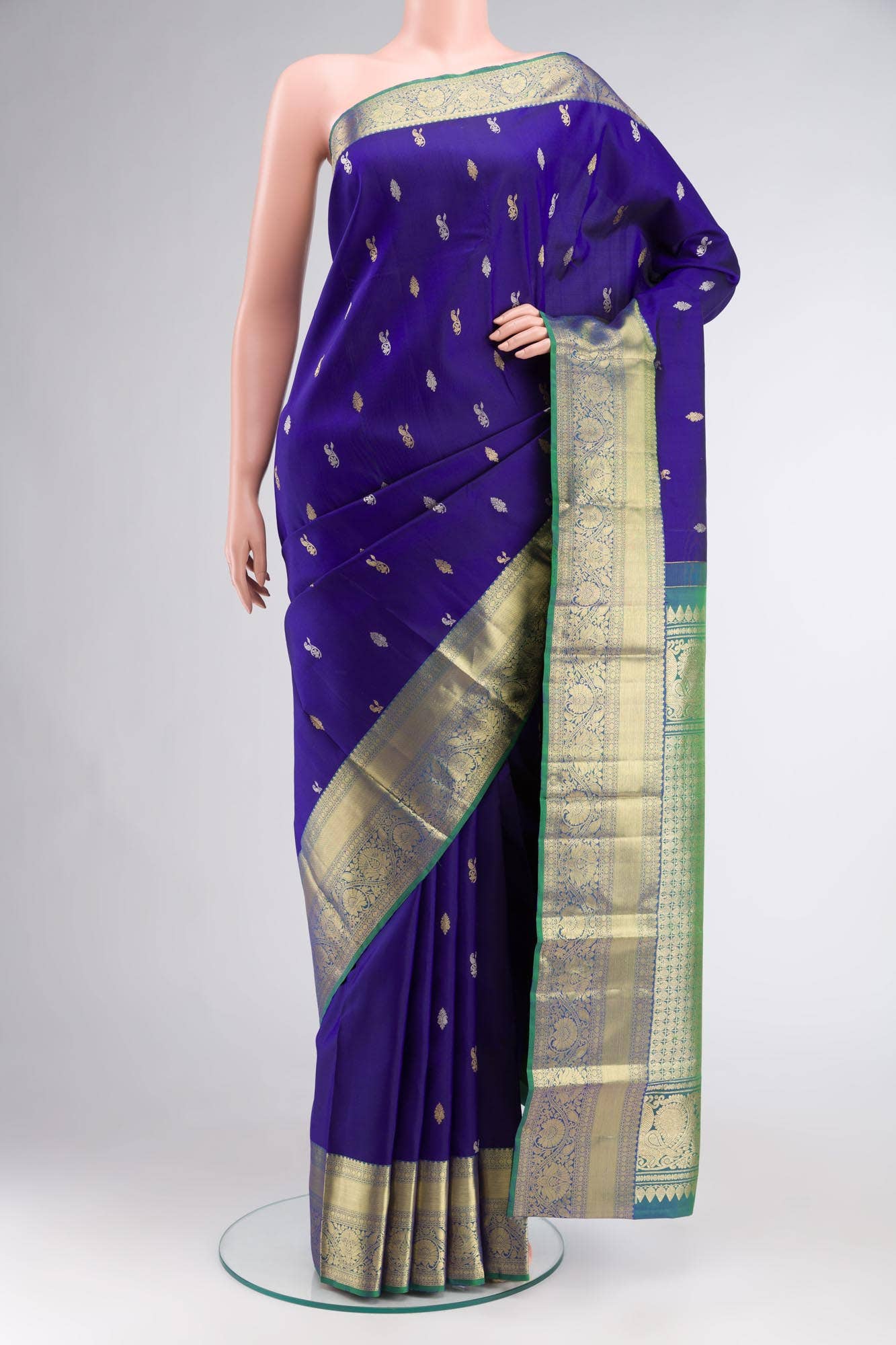 Blue Kanchipuram Silk Saree