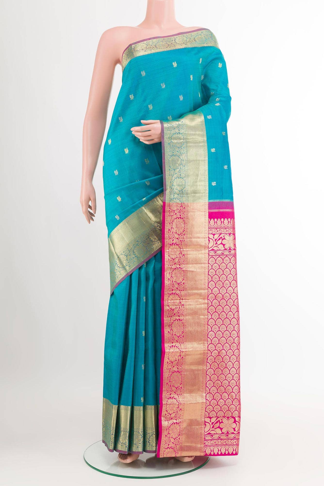 Blue Kanchipuram Silk Saree