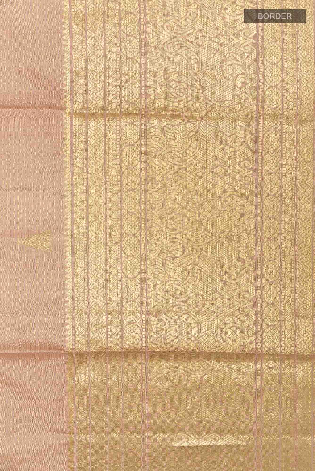 Dark Beige Kanchipuram Silk Saree