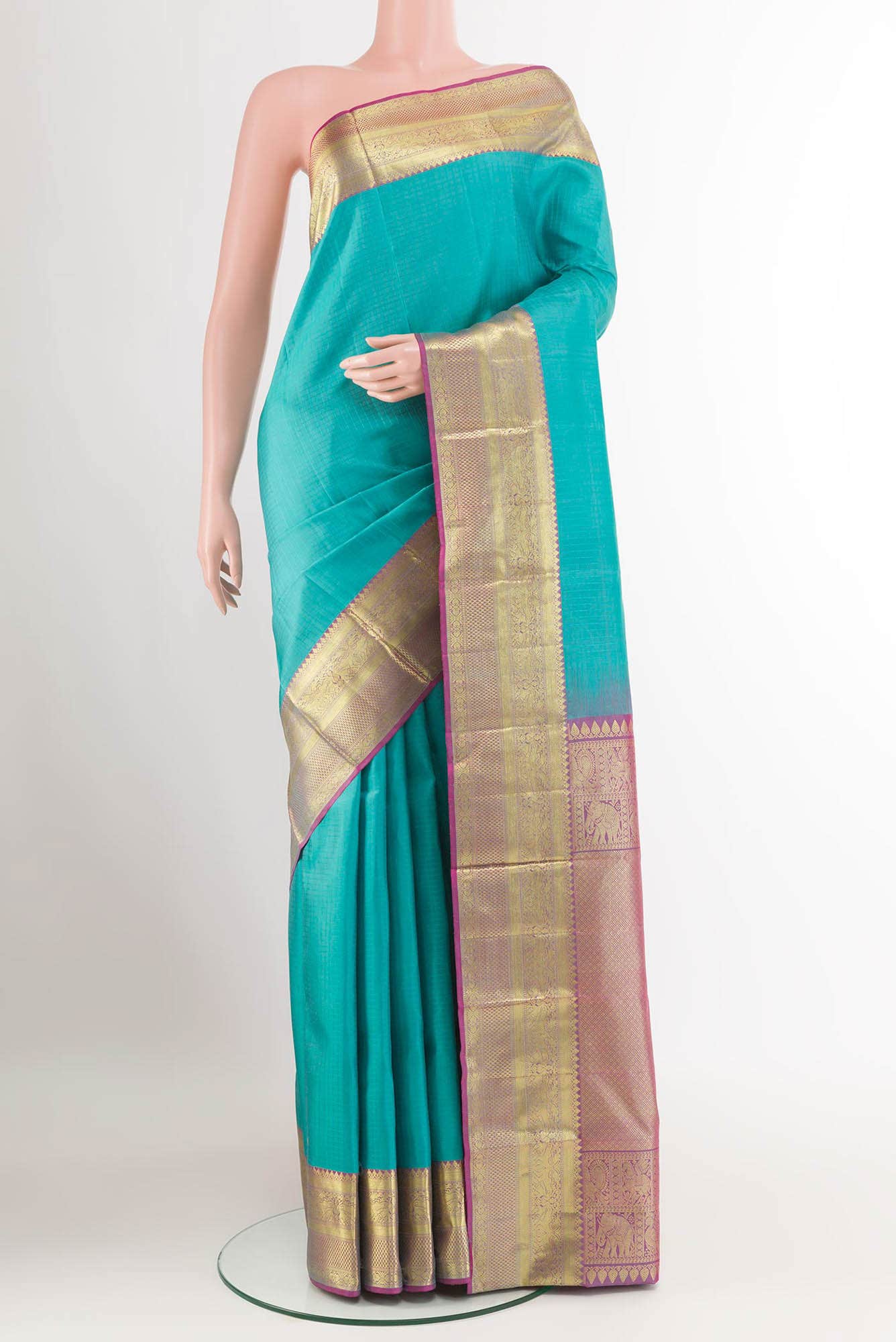 Blue Kanchipuram Silk Saree