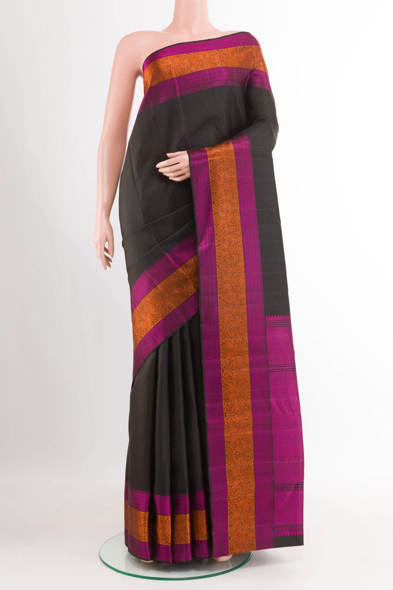 Black Kanchipuram Silk Saree