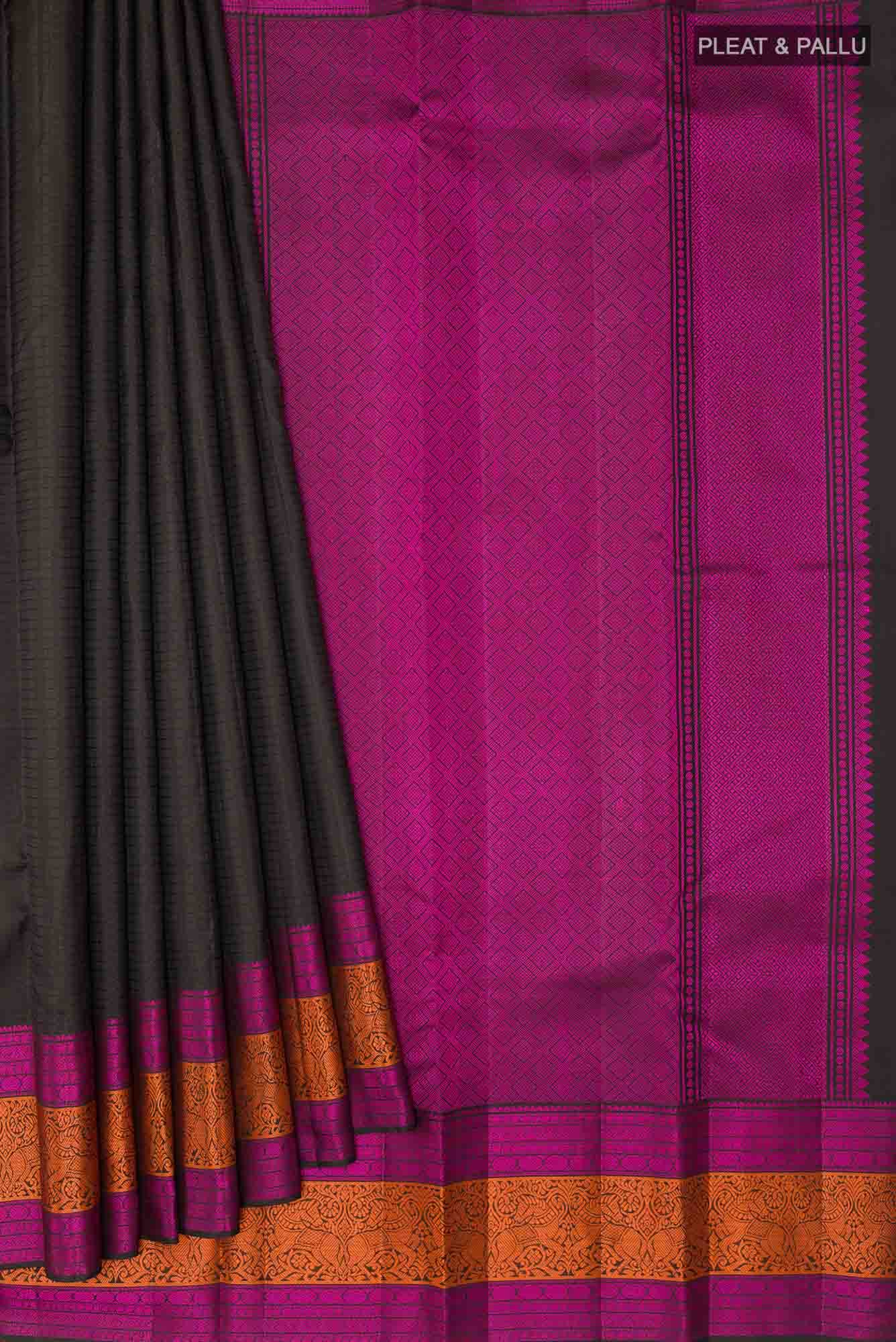 Black Kanchipuram Silk Saree