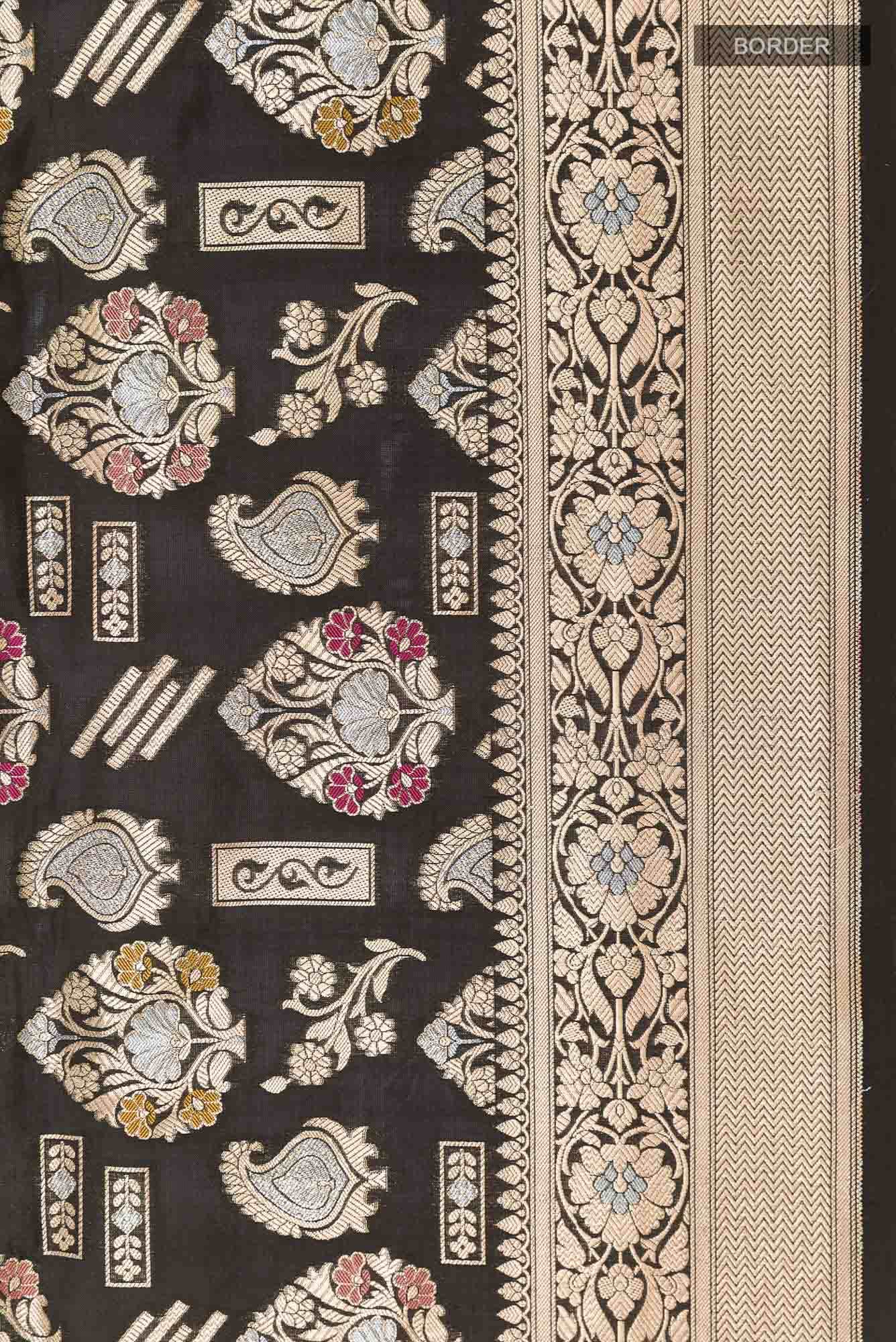 Black Banarasi Silk Saree