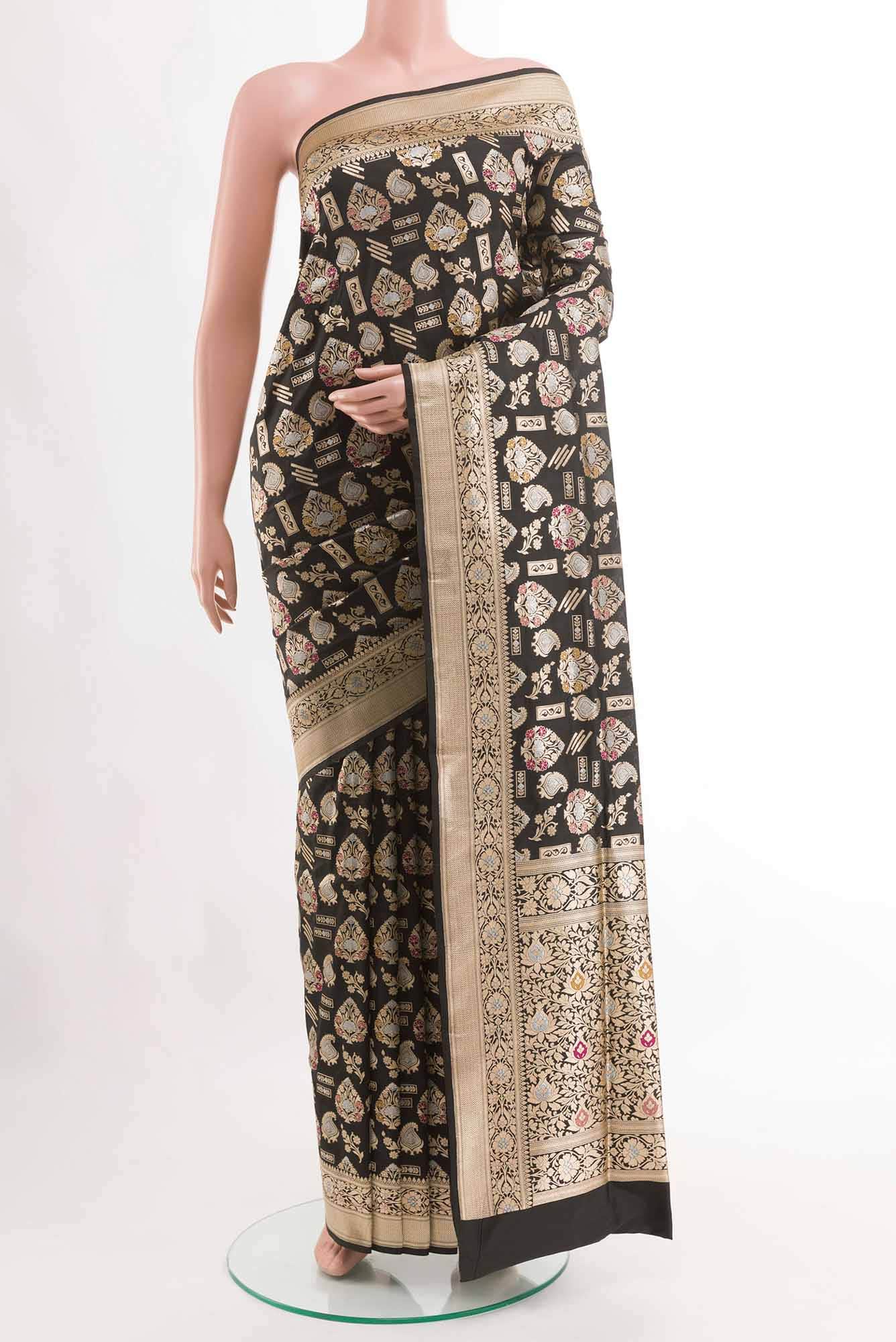 Black Banarasi Silk Saree