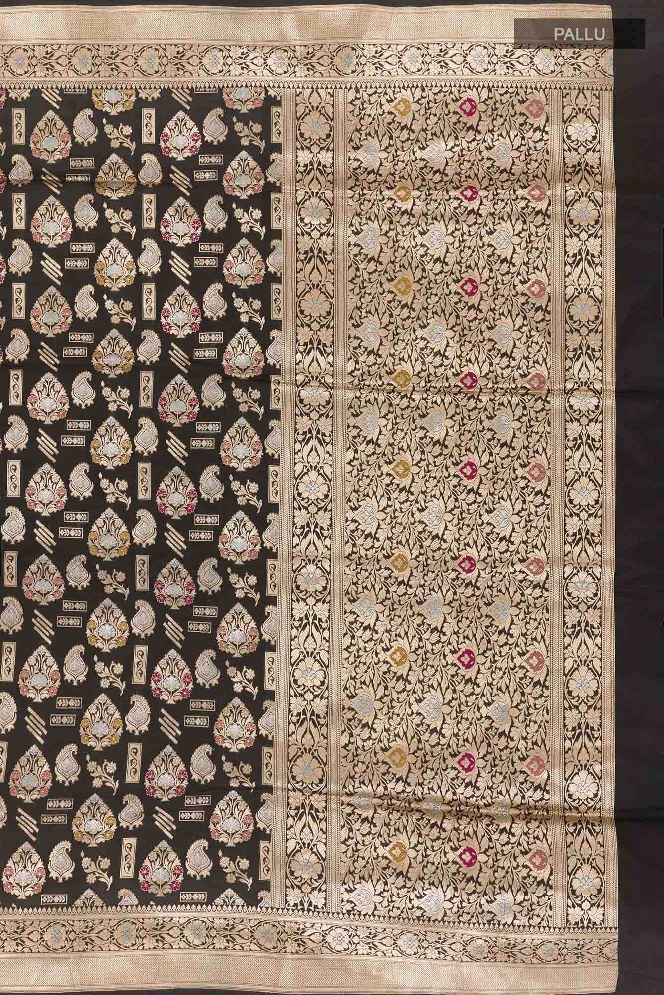 Black Banarasi Silk Saree