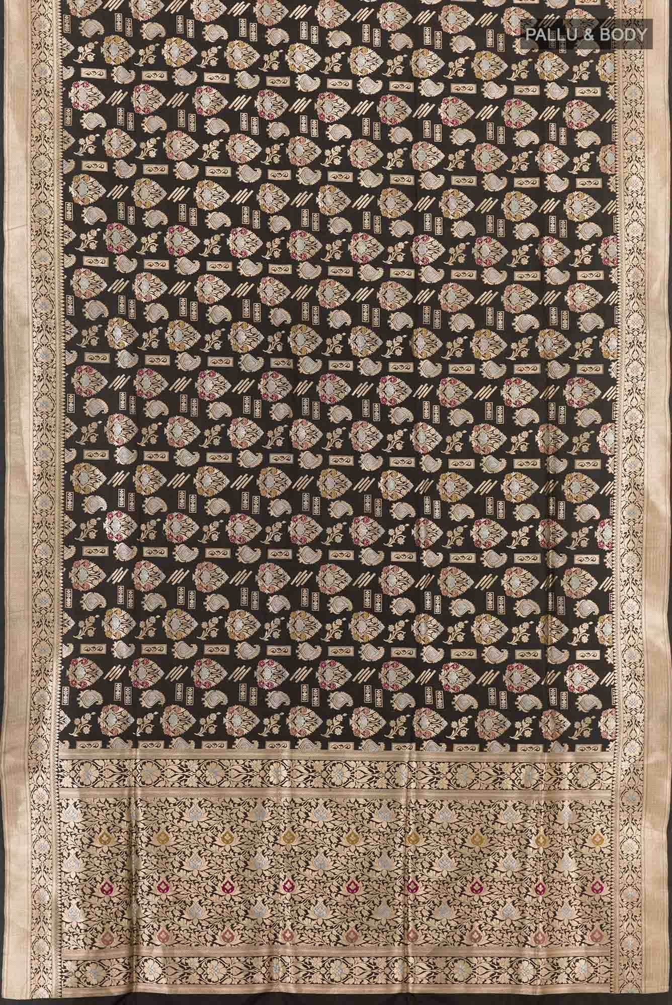 Black Banarasi Silk Saree