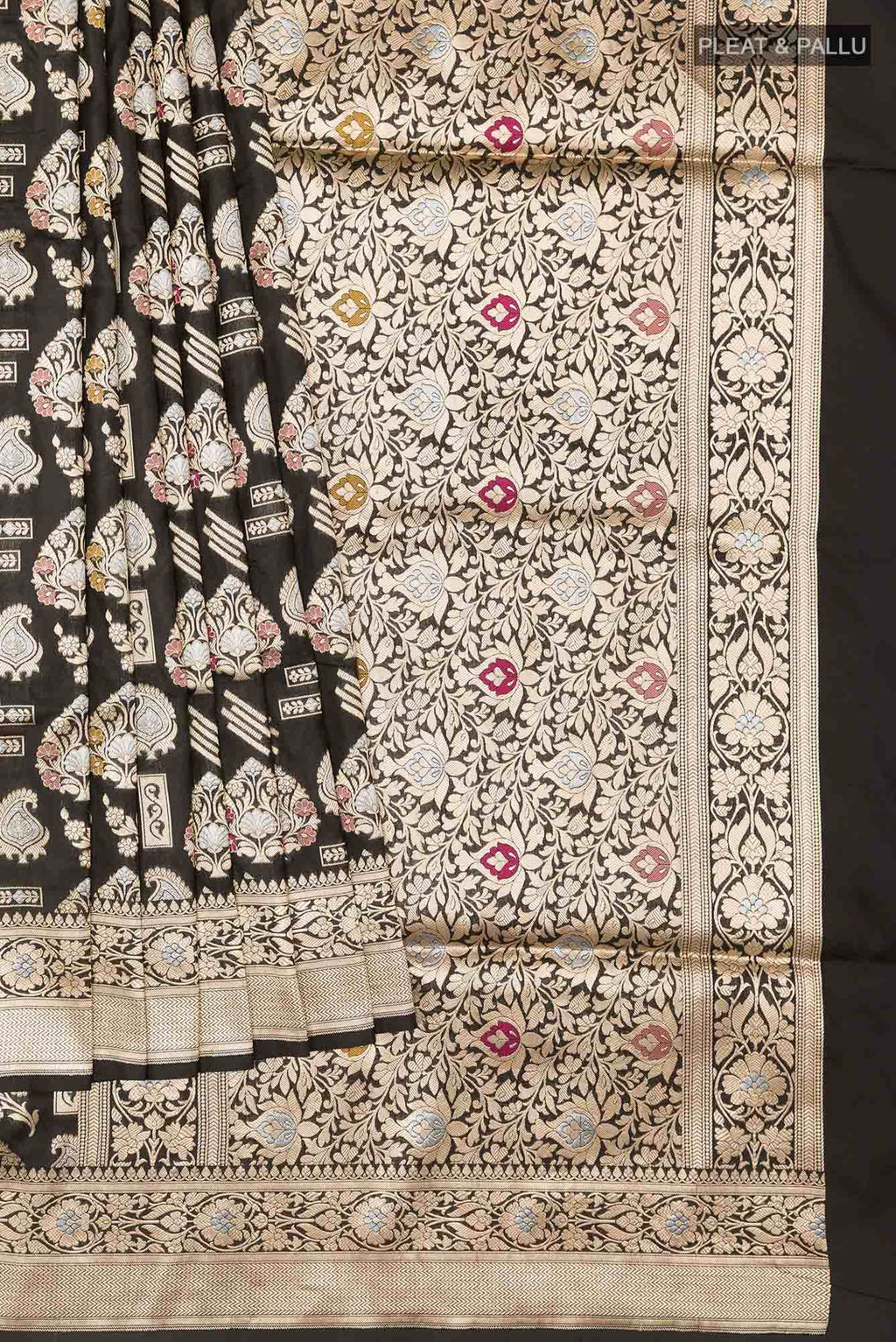 Black Banarasi Silk Saree