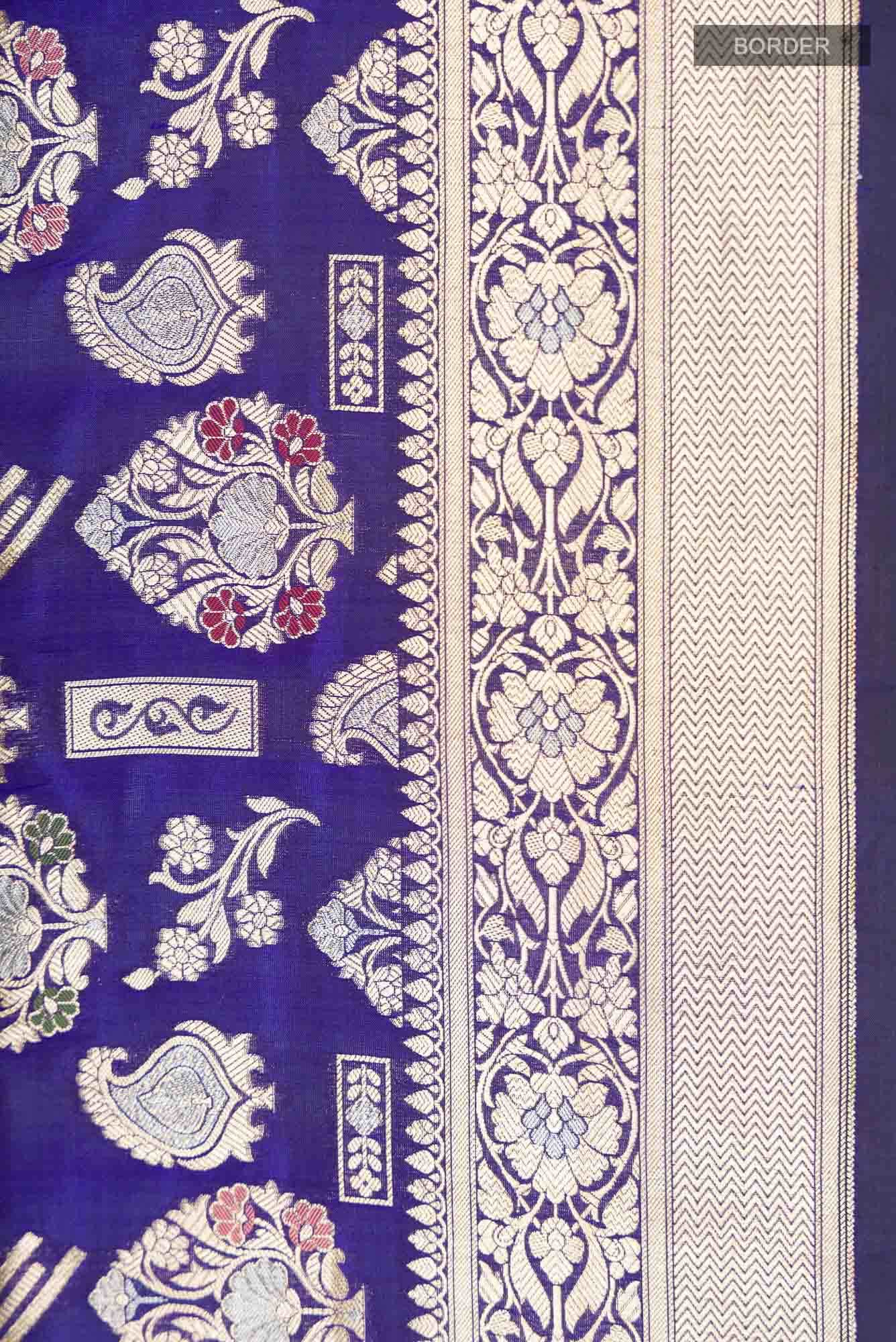 Blue Banarasi Silk Saree