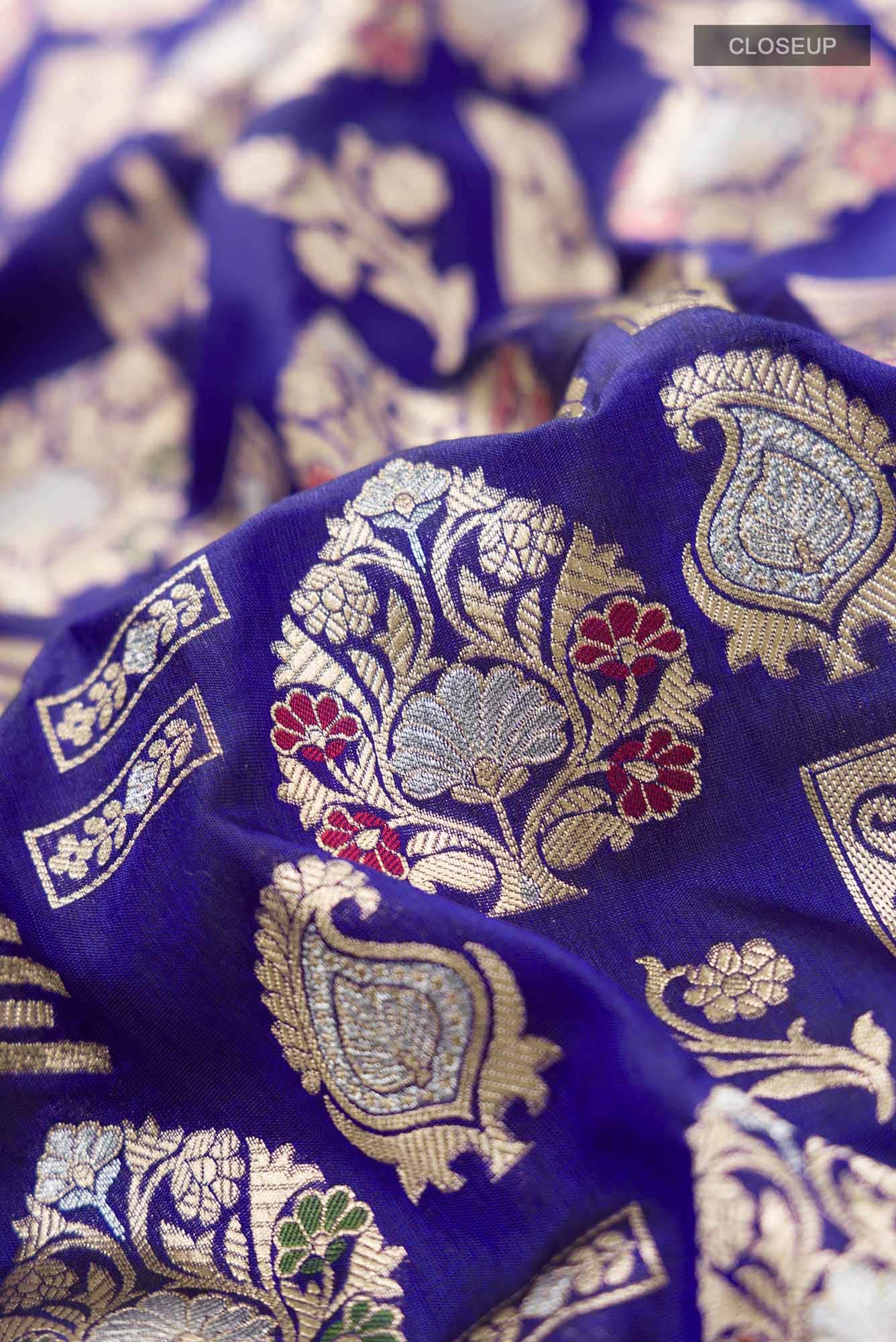 Blue Banarasi Silk Saree