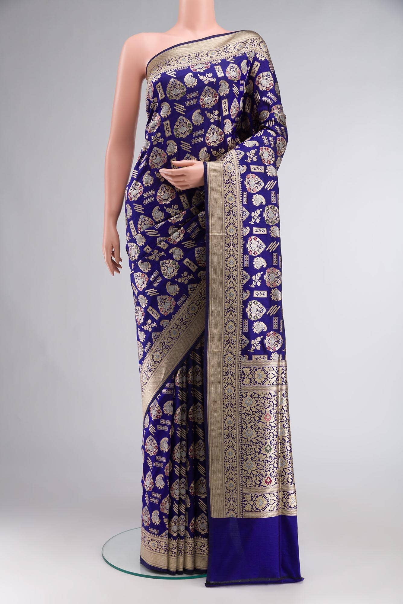 Blue Banarasi Silk Saree