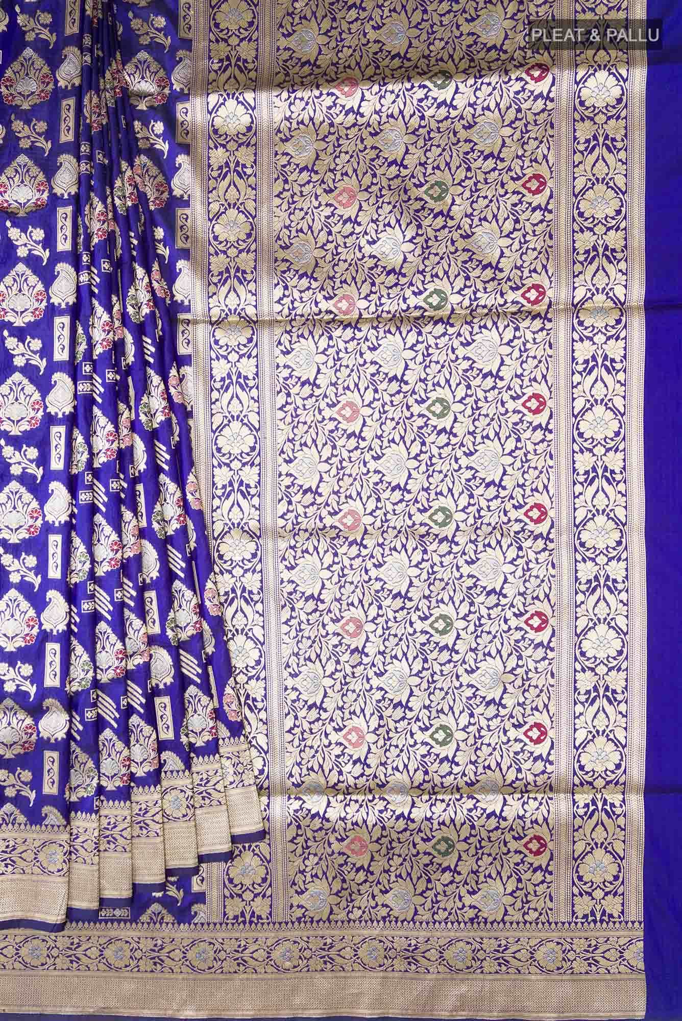 Blue Banarasi Silk Saree