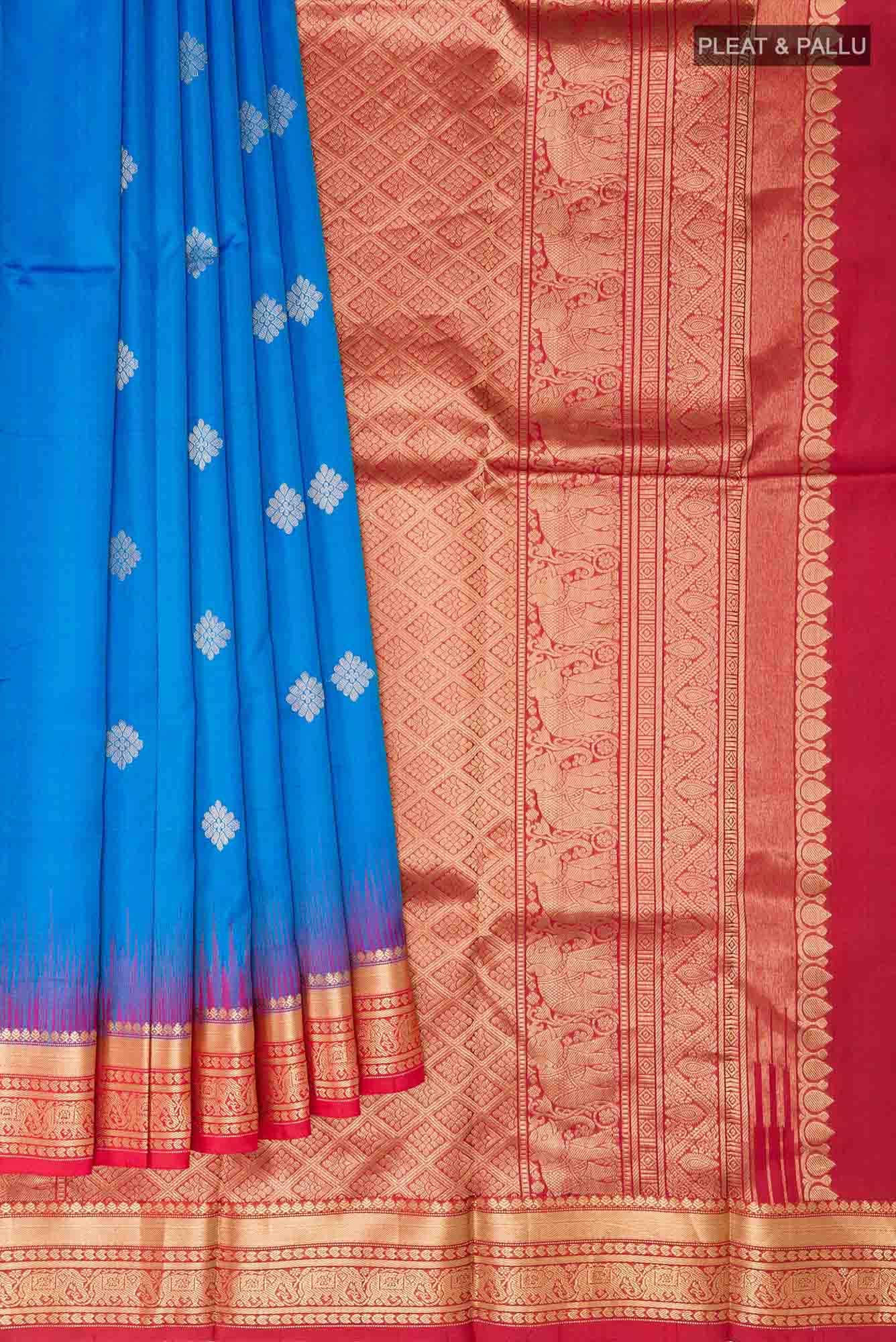 Blue Kanchipuram Silk Saree