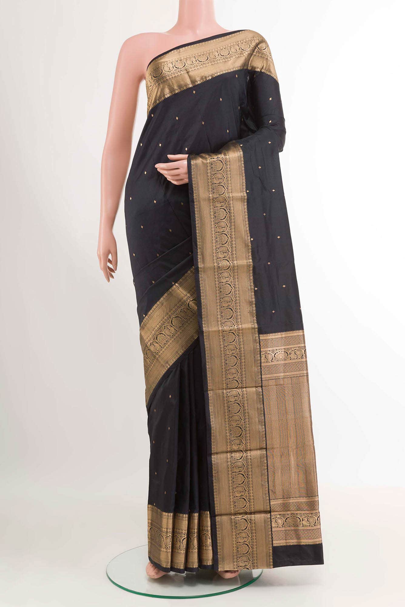 Black Kanchipuram Silk Saree