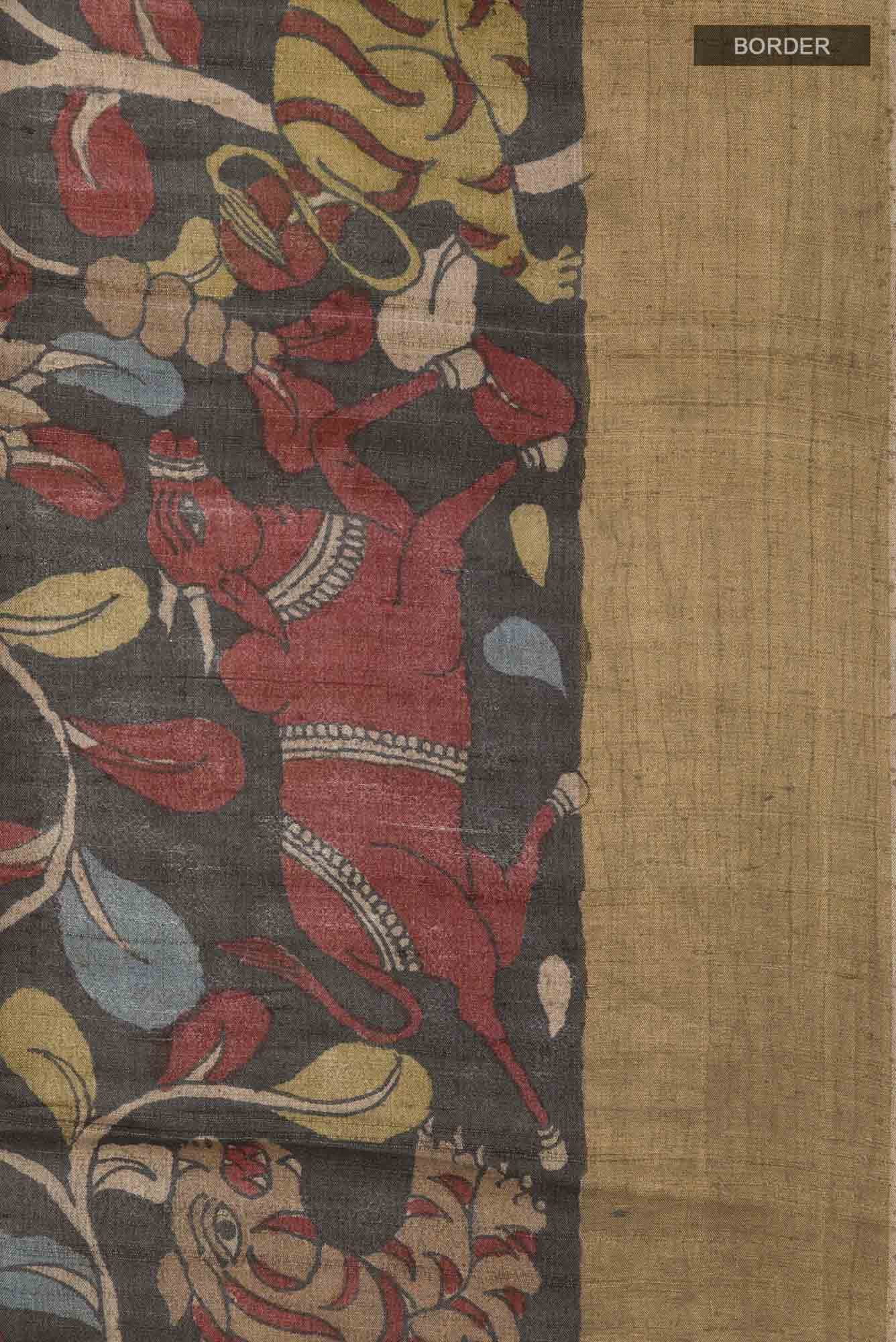 Black Tussar Saree