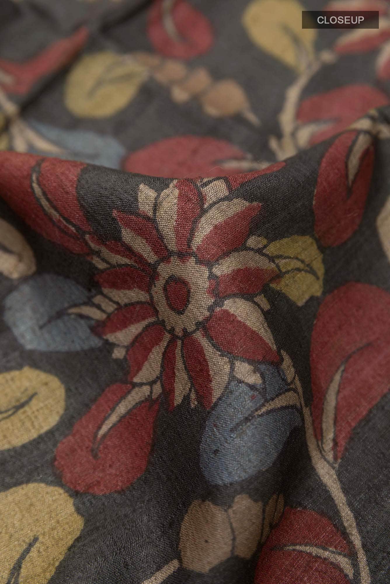 Black Tussar Saree