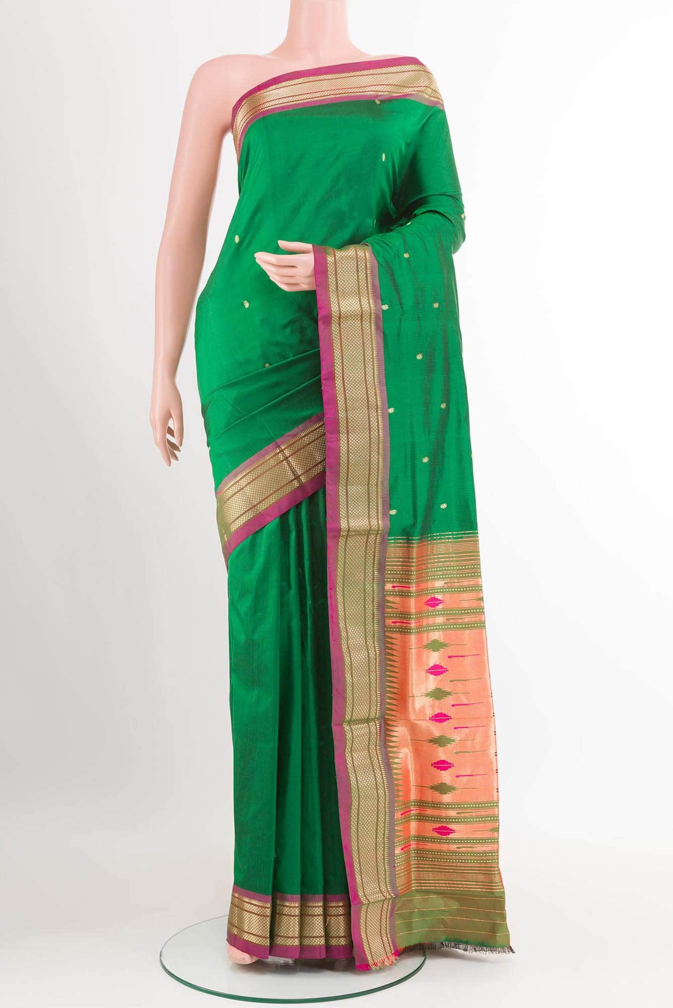 Green Paithani Silk Saree