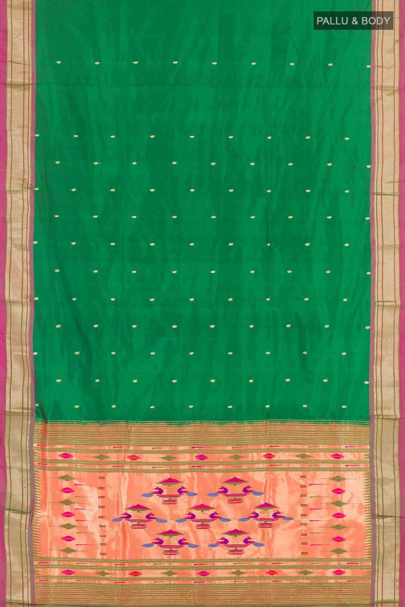 Green Paithani Silk Saree