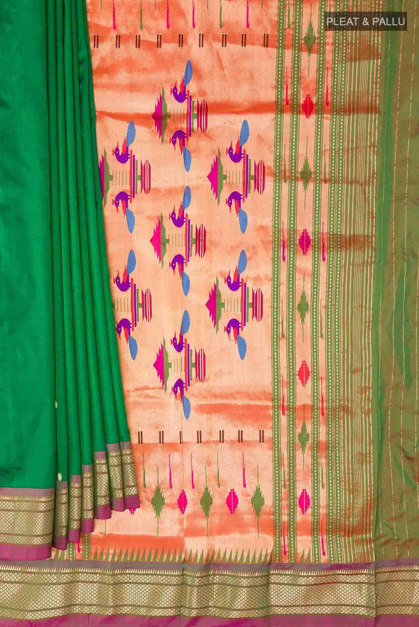 Green Paithani Silk Saree
