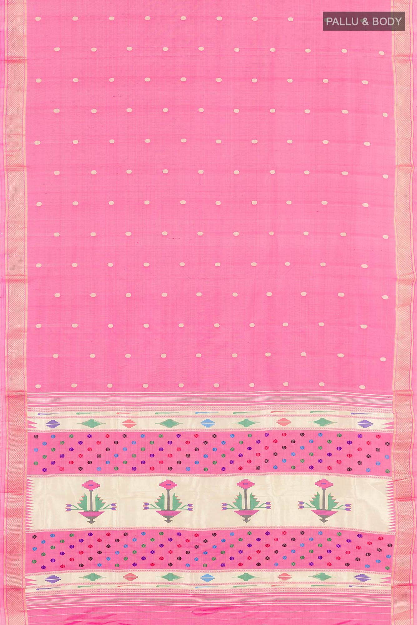 Pink Paithani Silk Saree