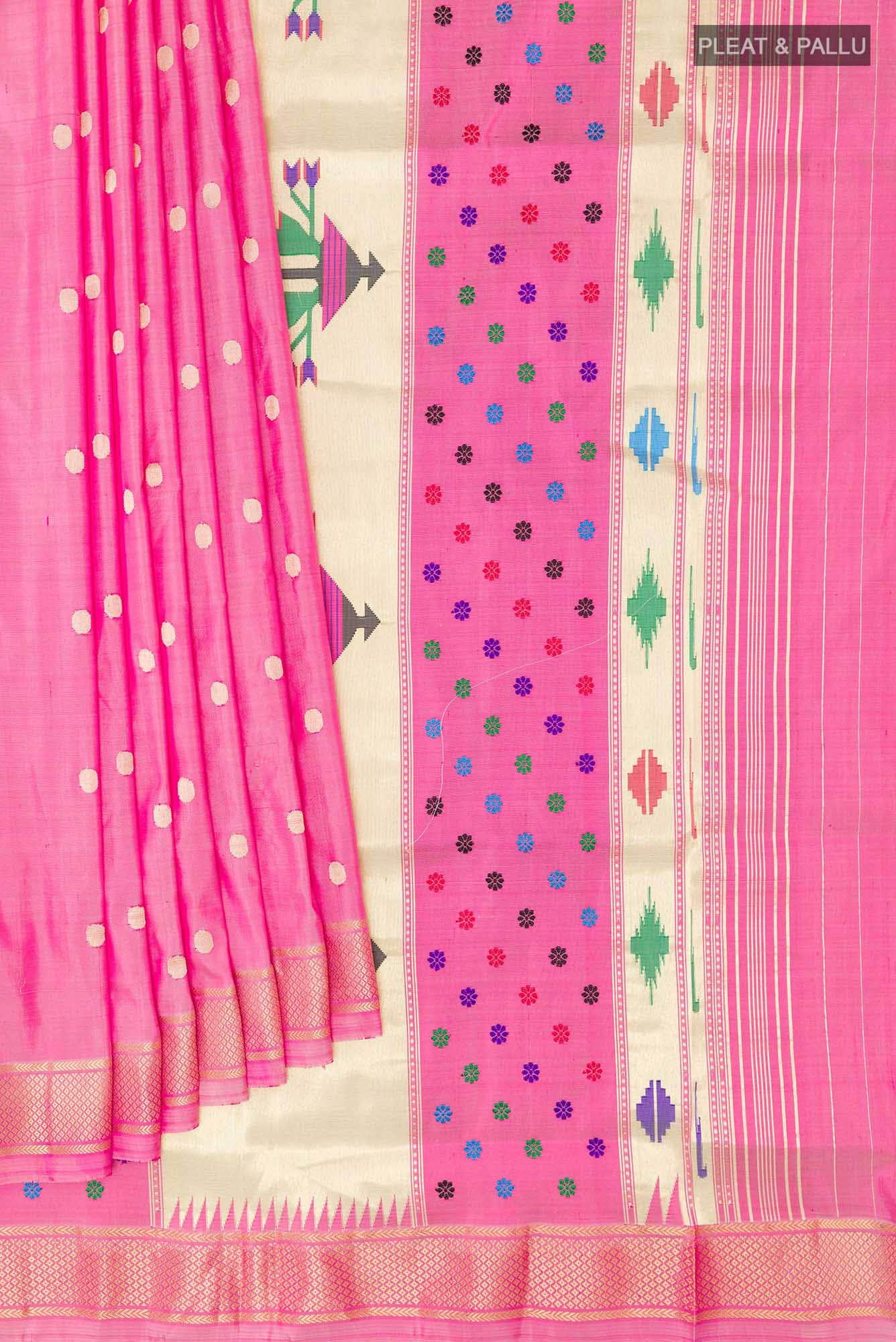 Pink Paithani Silk Saree