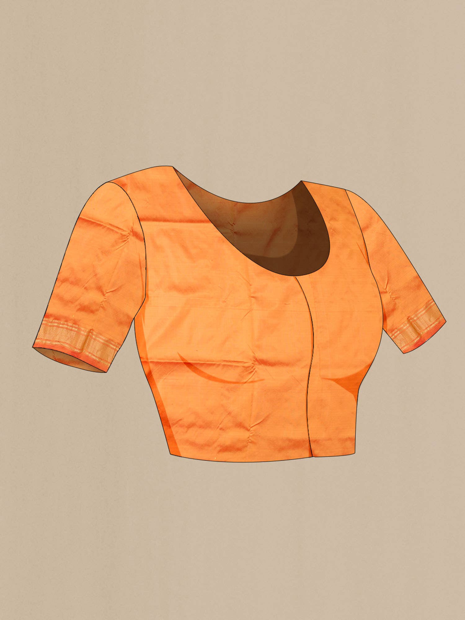 Orange Paithani Silk Saree