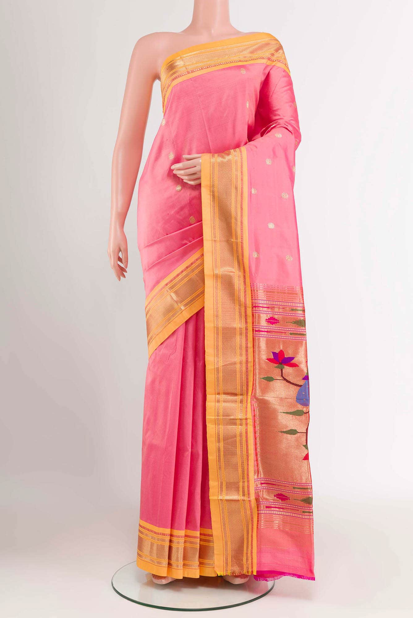 Pink Paithani Silk Saree
