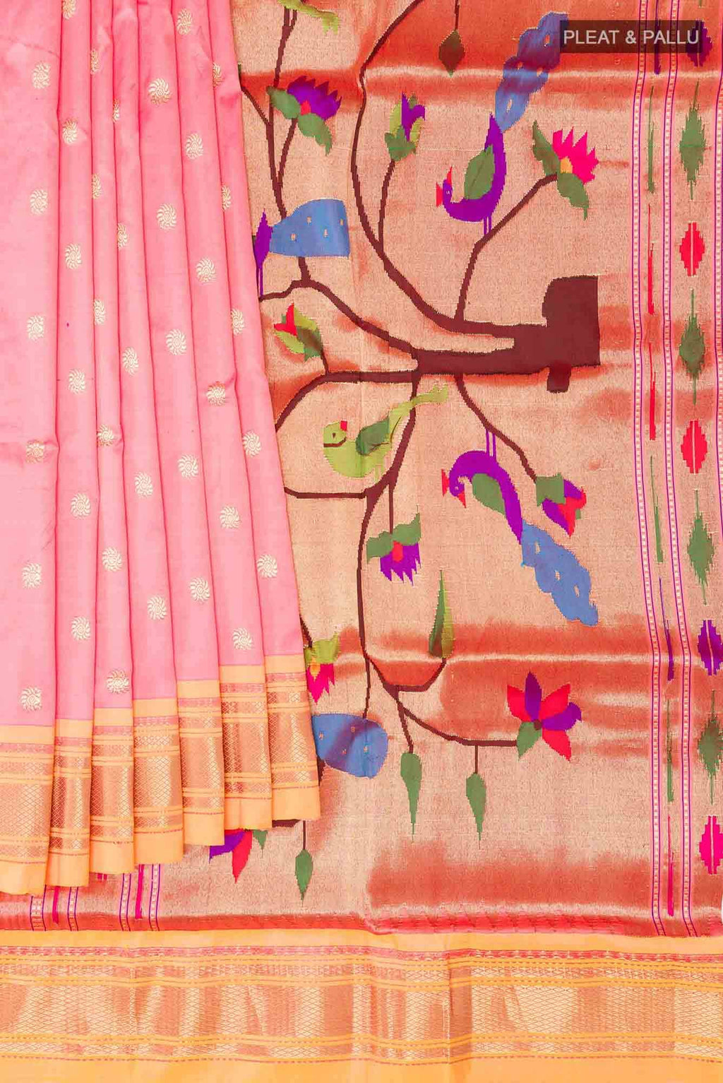 Pink Paithani Silk Saree