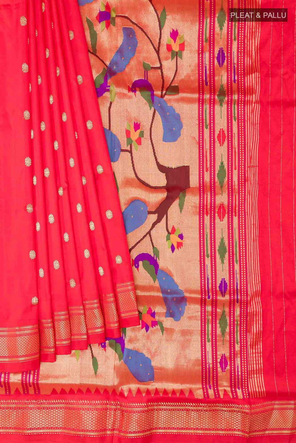Red Paithani Silk Saree