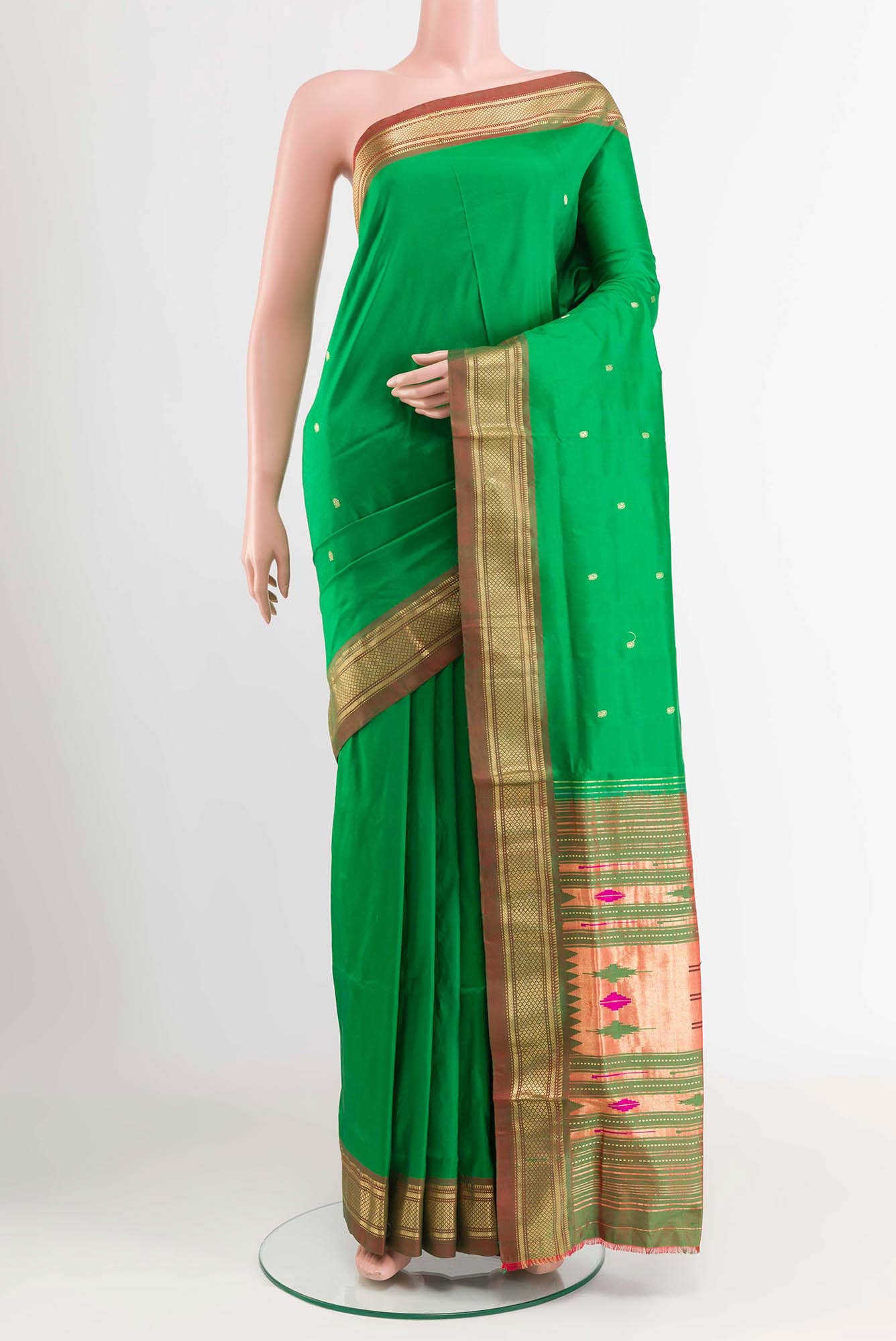 Green Paithani Silk Saree
