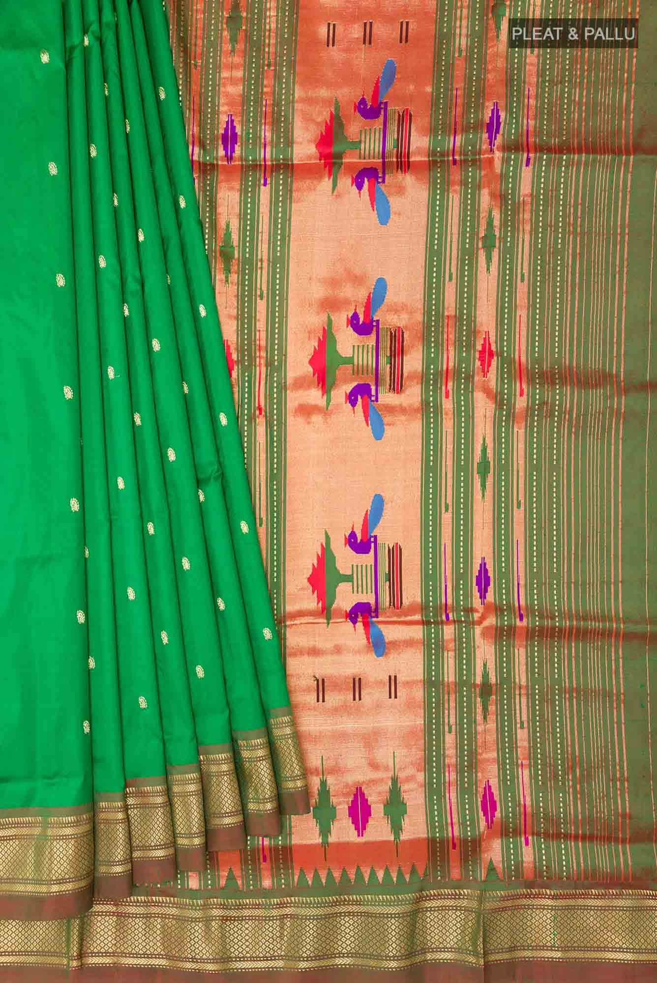 Green Paithani Silk Saree