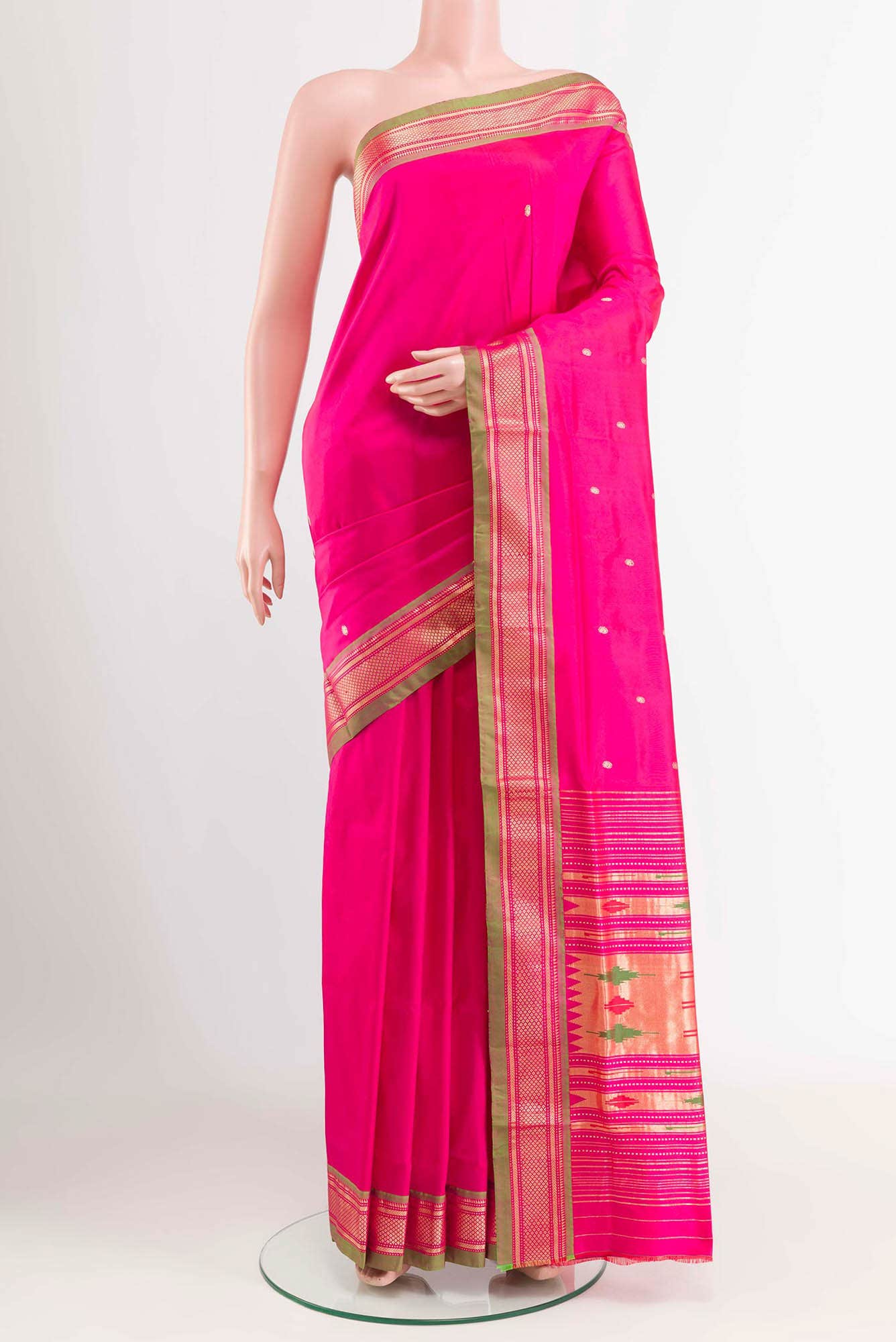 Pink Paithani Silk Saree