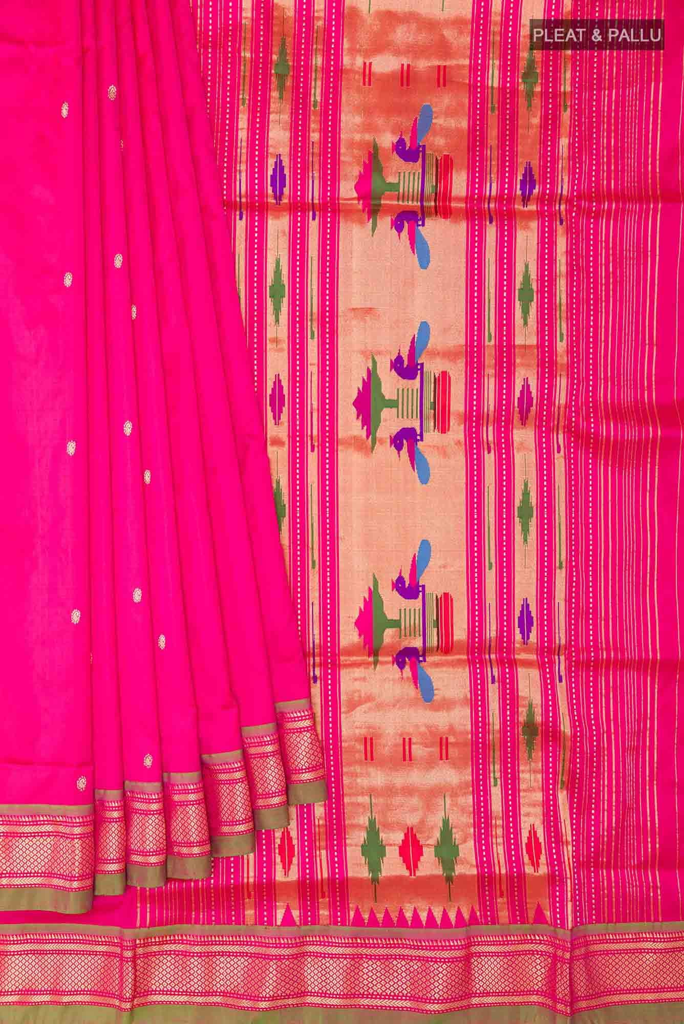 Pink Paithani Silk Saree