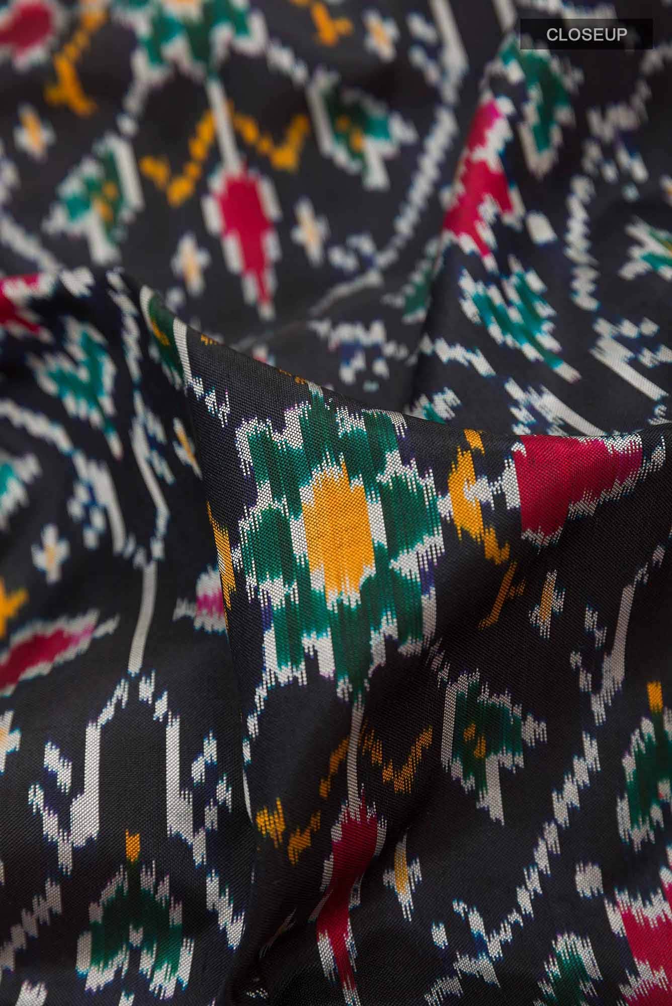 Black Pochampally Silk Saree