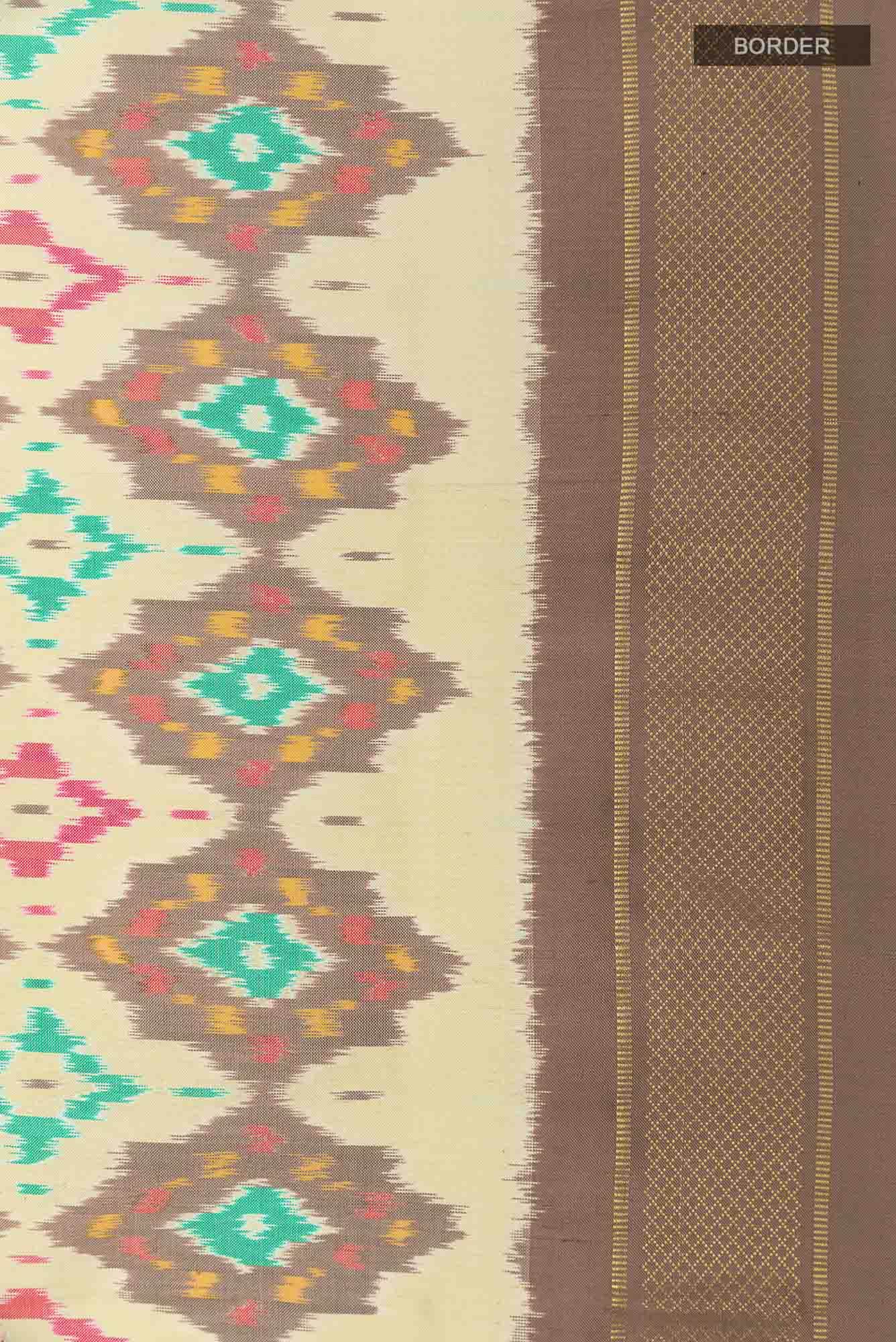 Beige Pochampally Saree