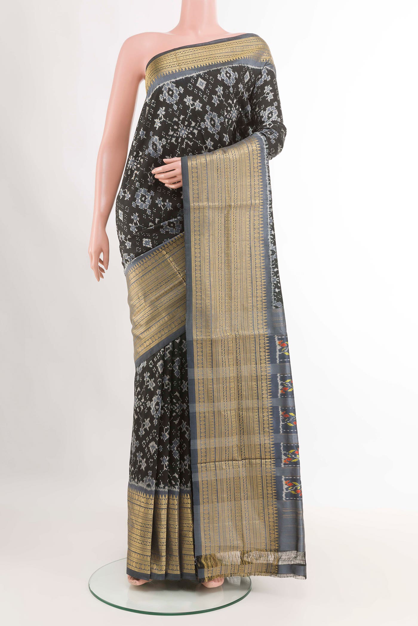 Black Pochampally Silk Saree