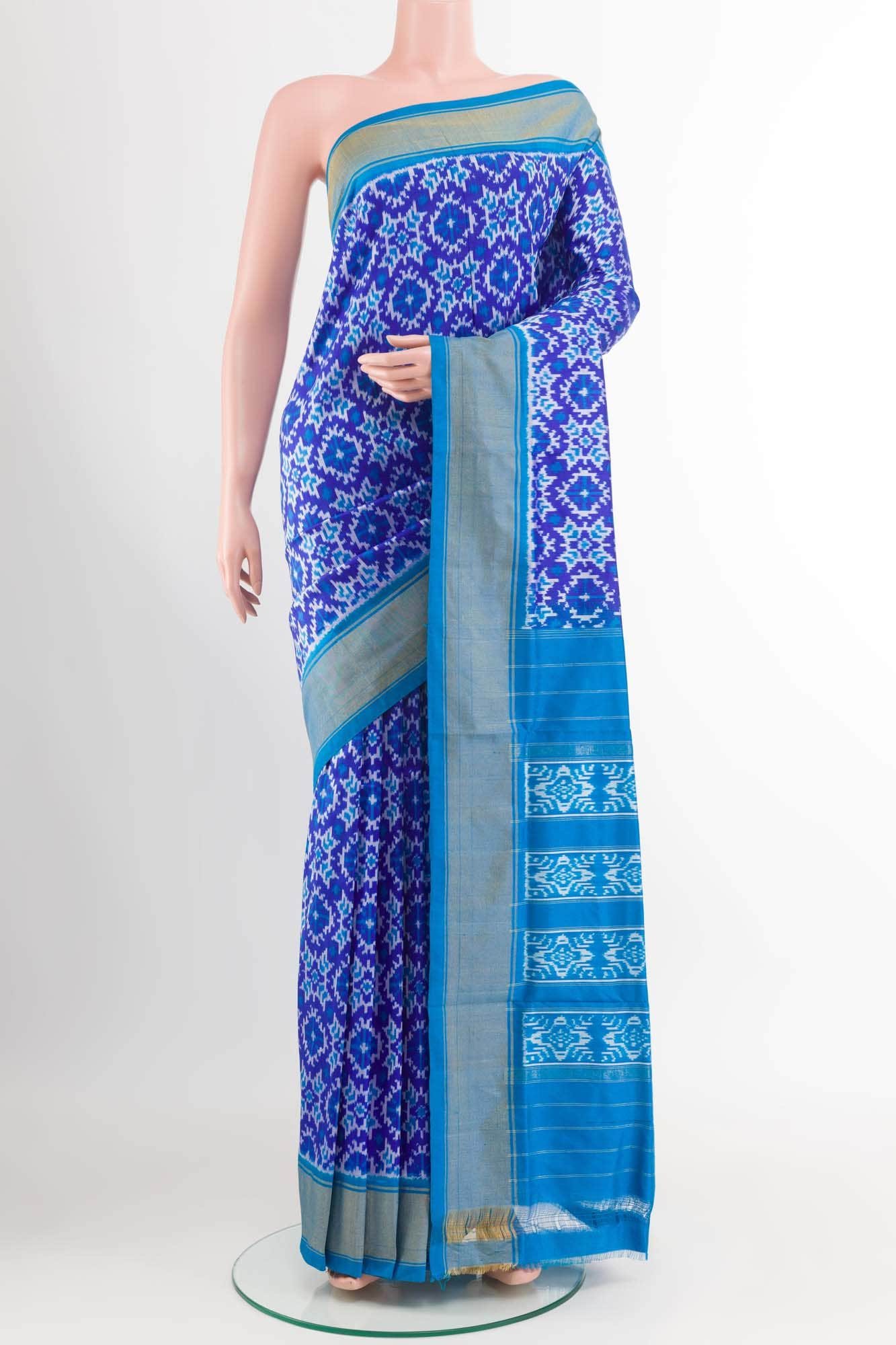Dark Blue Pochampally Silk Saree