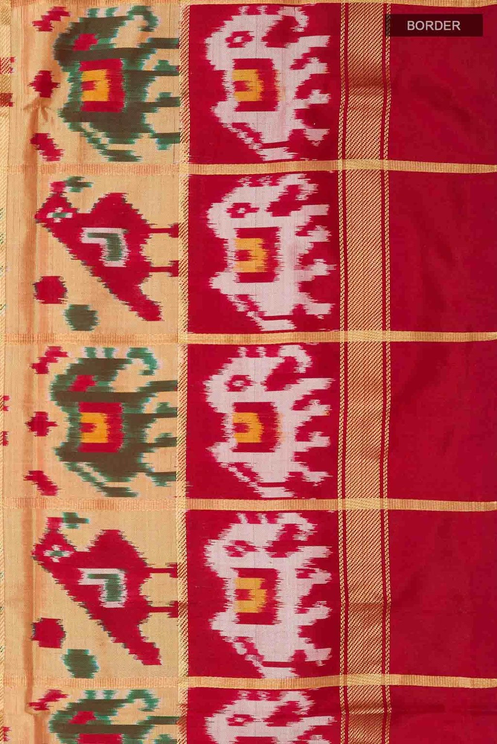 Dark Beige Pochampally Silk Saree