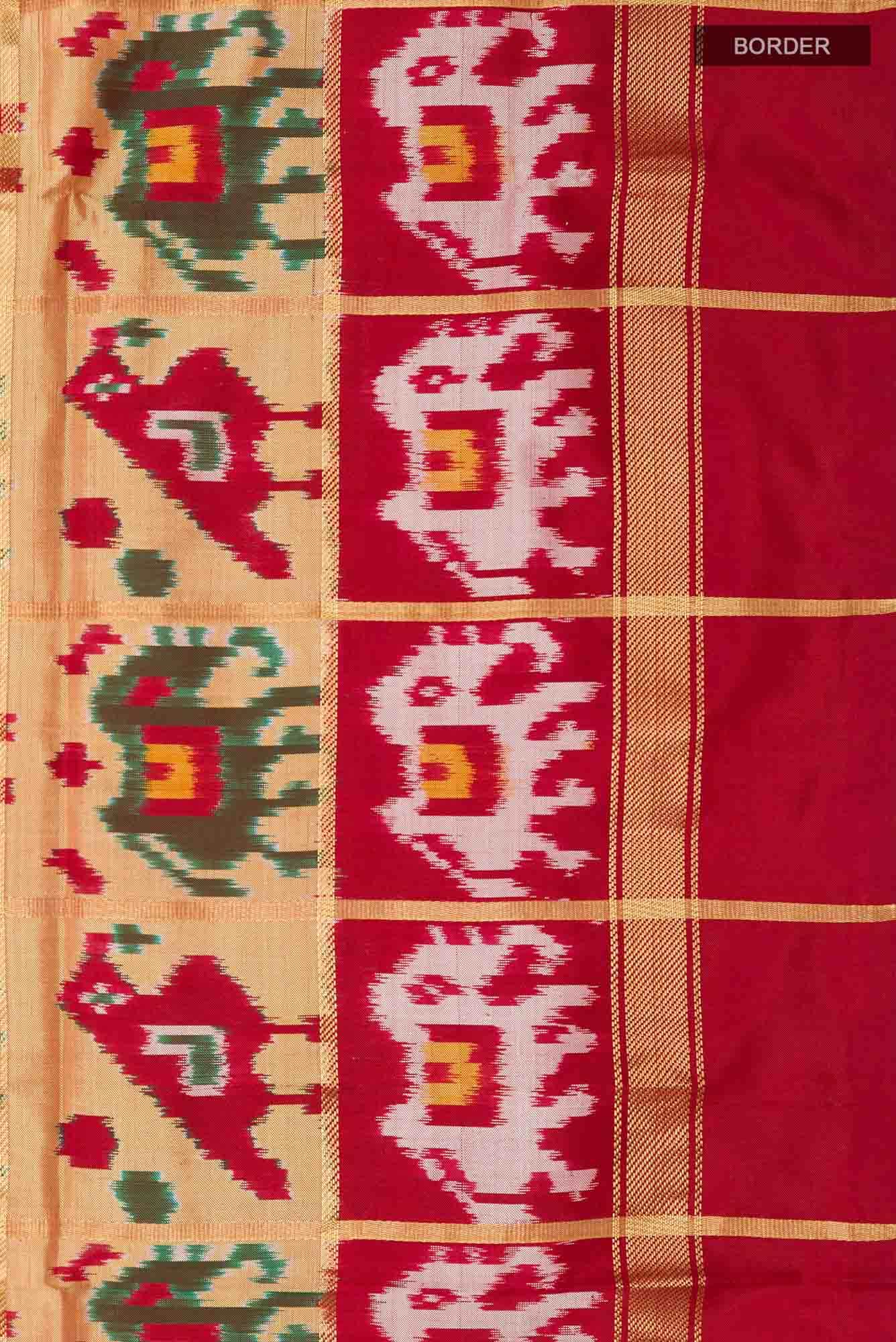 Dark Beige Pochampally Silk Saree