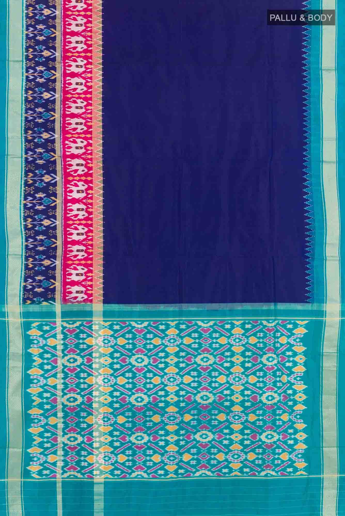 Dark Blue Pochampally Silk Saree