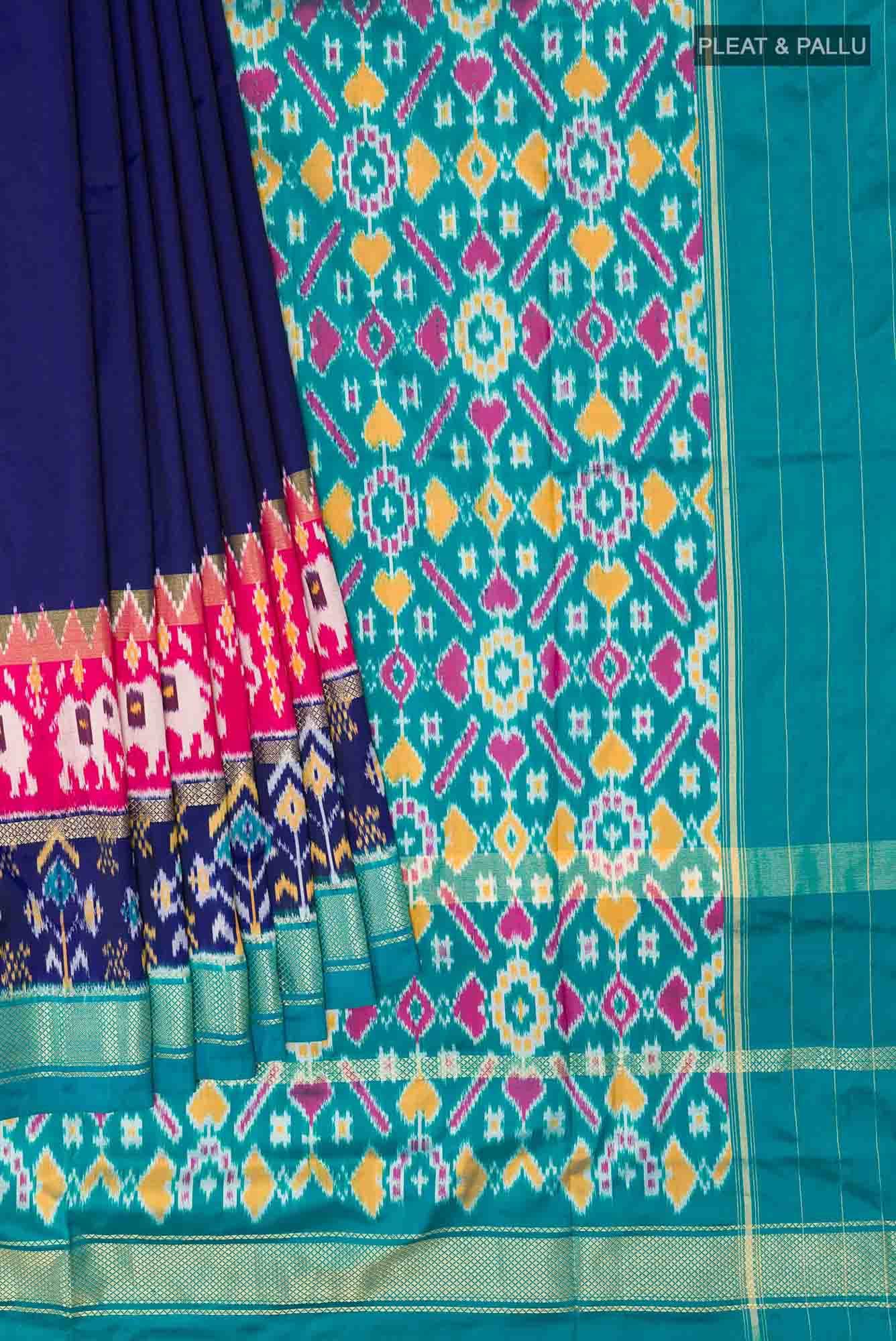 Dark Blue Pochampally Silk Saree