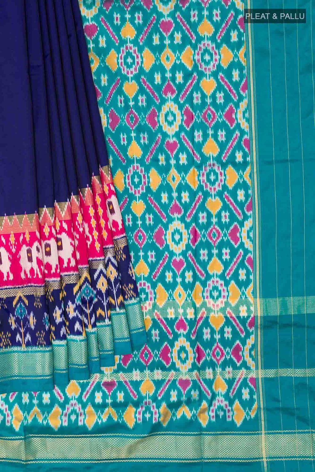Dark Blue Pochampally Silk Saree