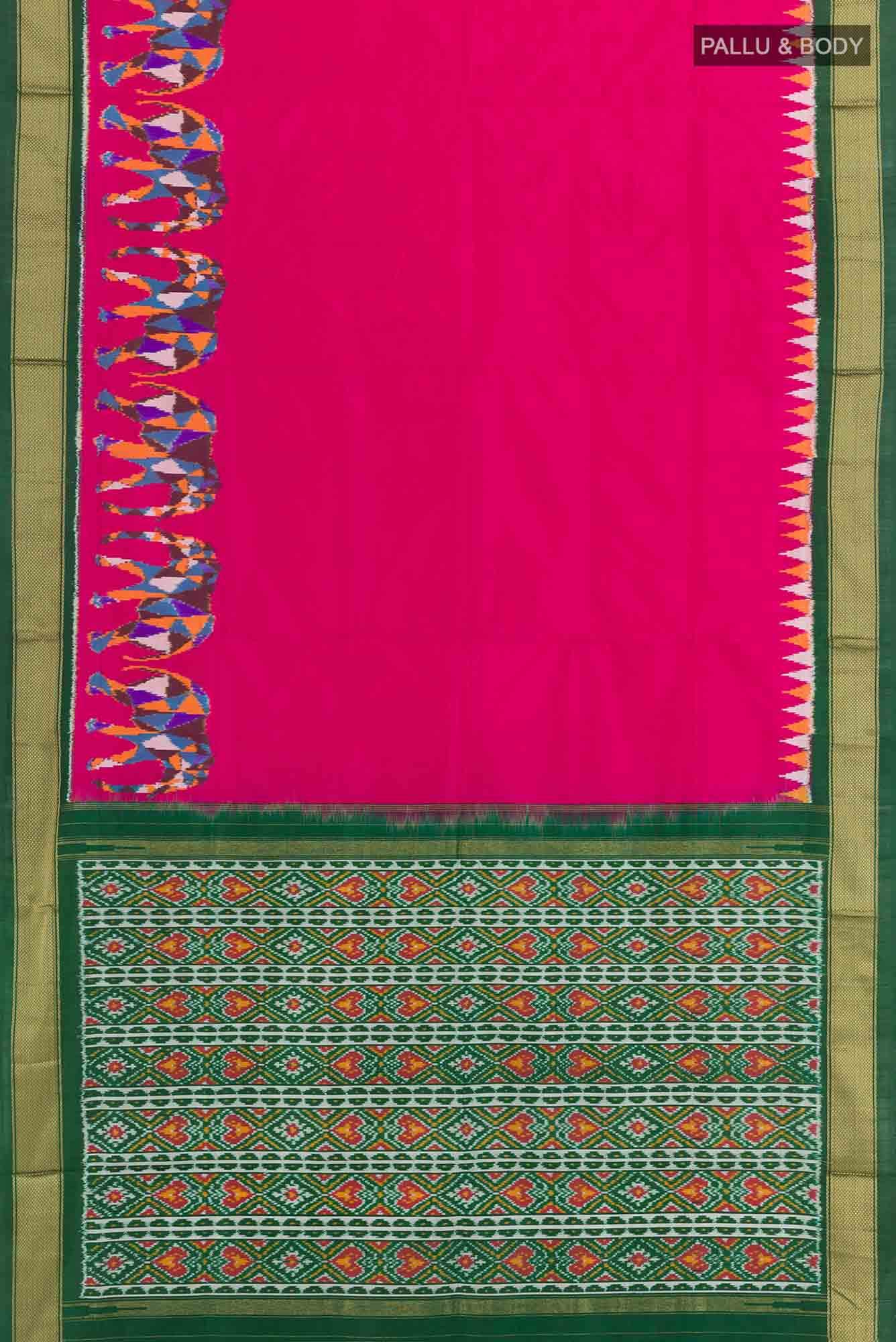 Dark Pink Pochampally Silk Saree