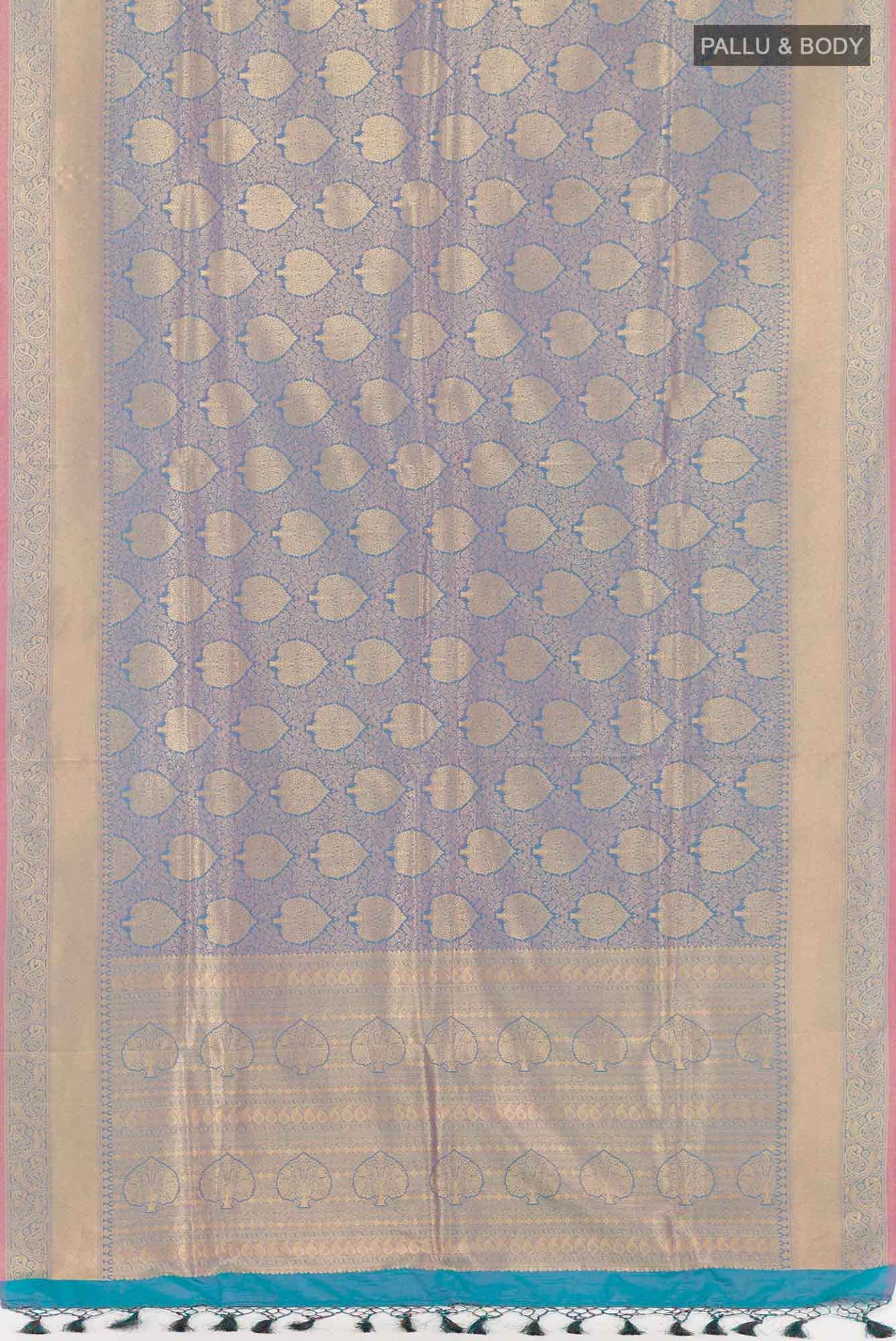 Blue Dual Tone Blended Art Silk Saree