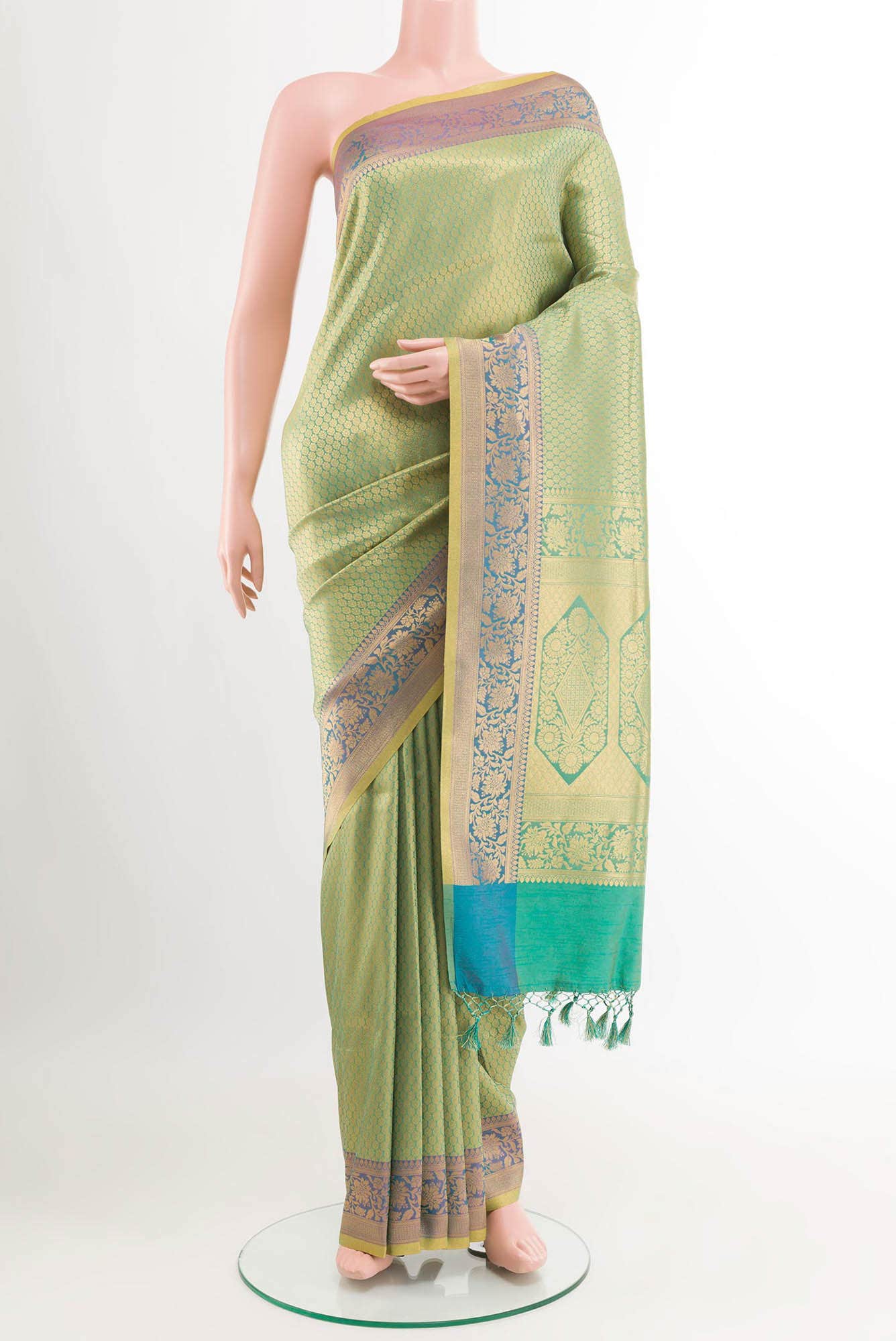 Blue Blended Art Silk Saree
